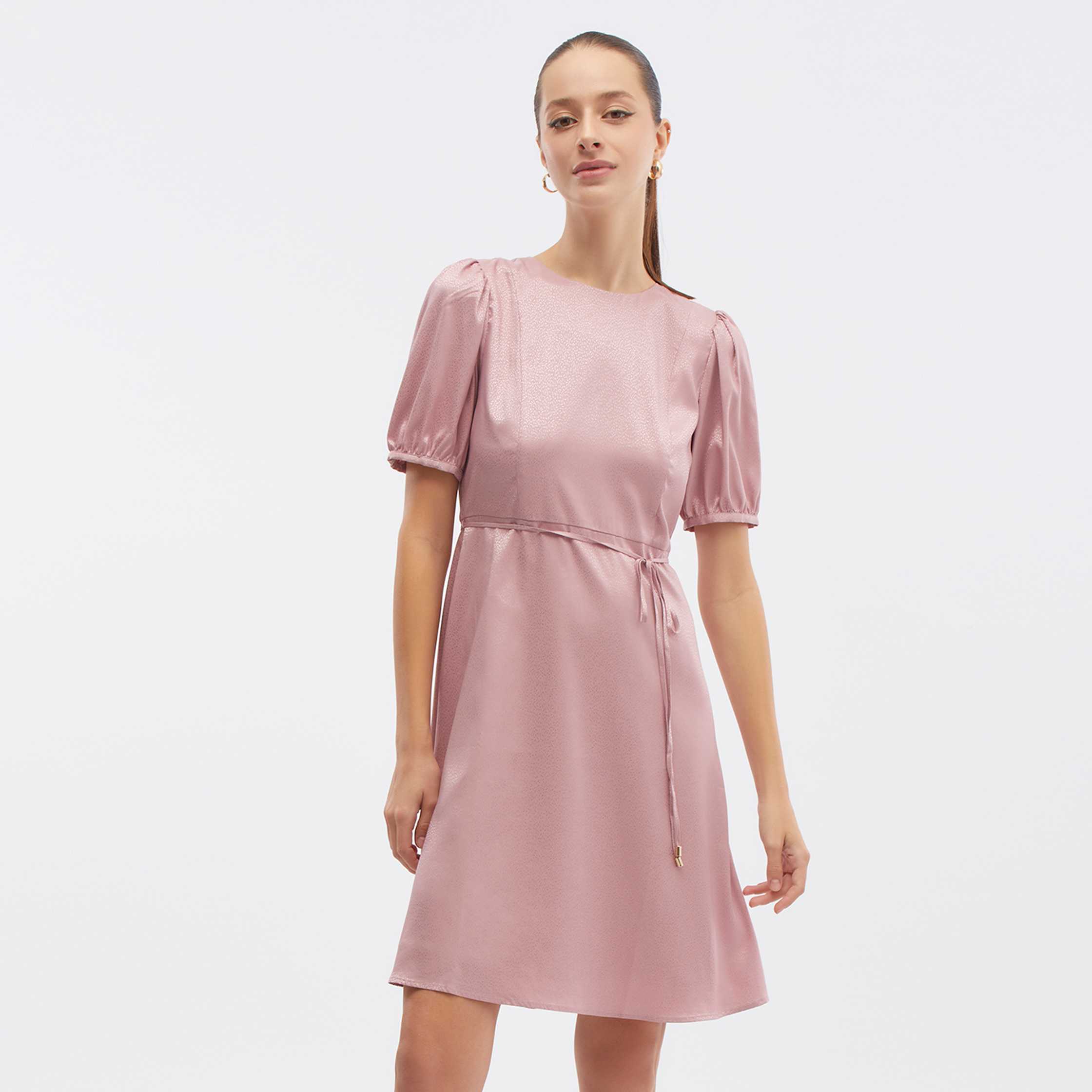 เดรสผ้าซาตินแต่งโบว์ | Satin Dress with Bow Detail | 00997