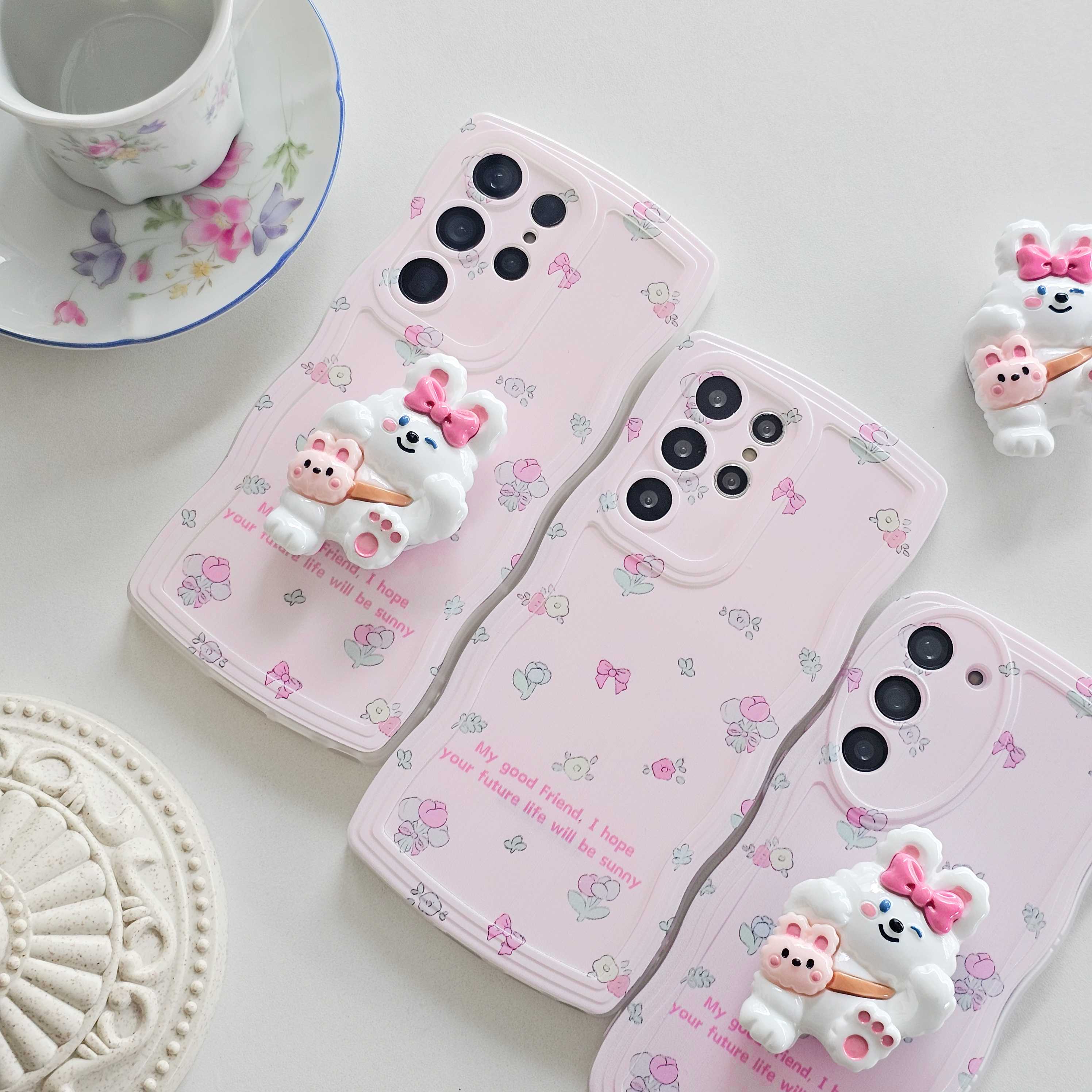 ดอกไม้ชมพู+Griptok น้องกระต่าย 🐰💐