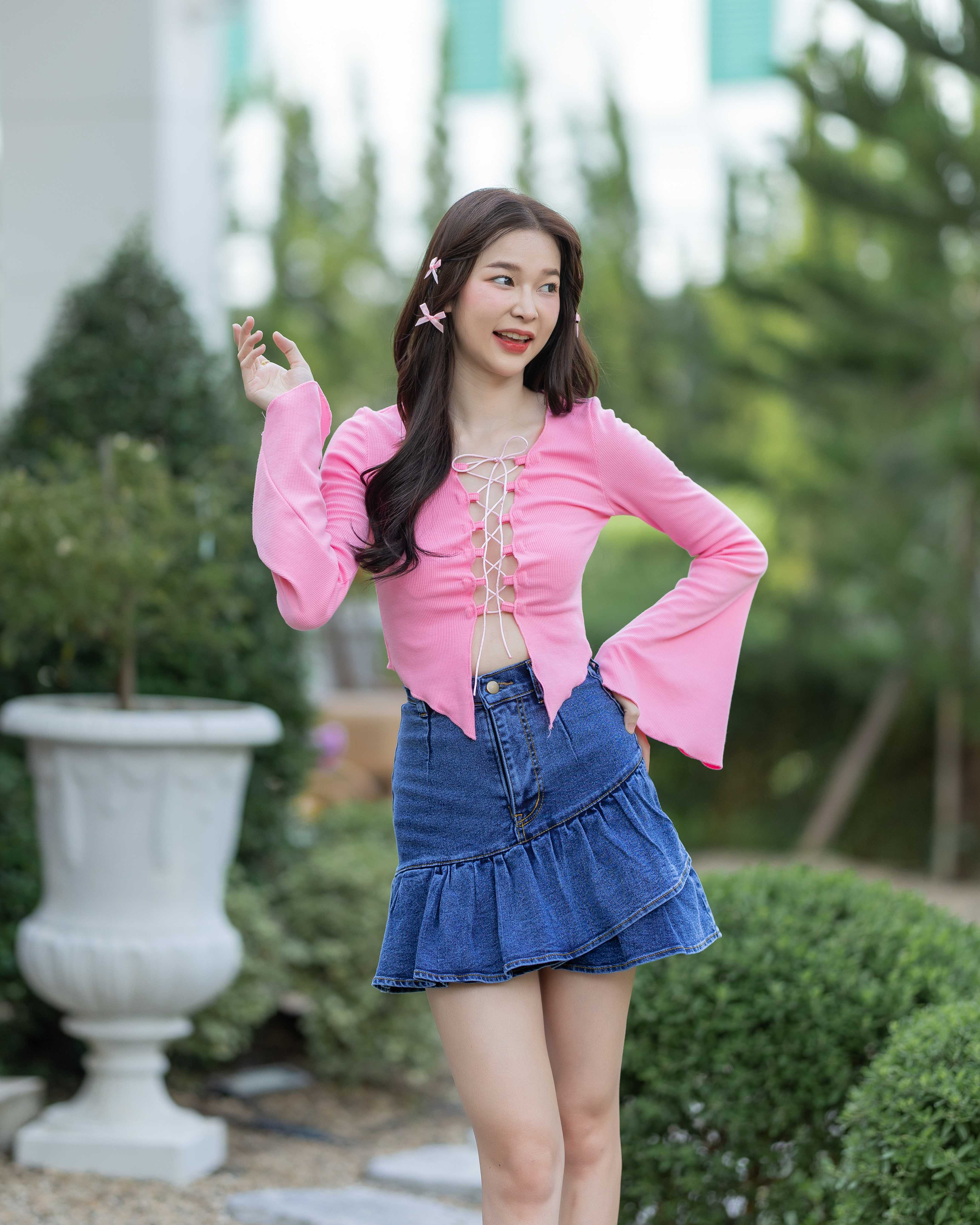 Valen long sleeve top - light pink