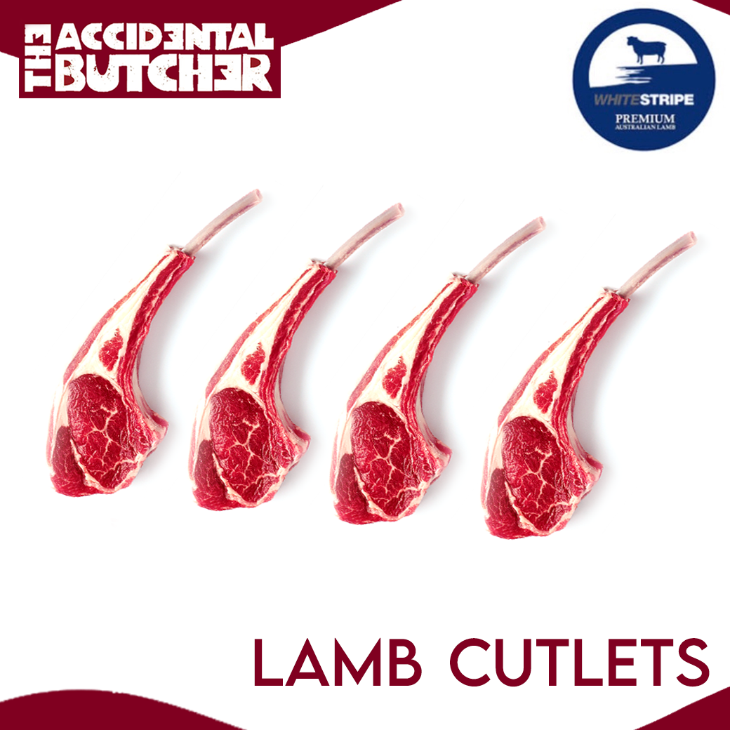 Victorian Lamb Cutlets 4 pcs (ซี่โครงแกะ) (370-400g)