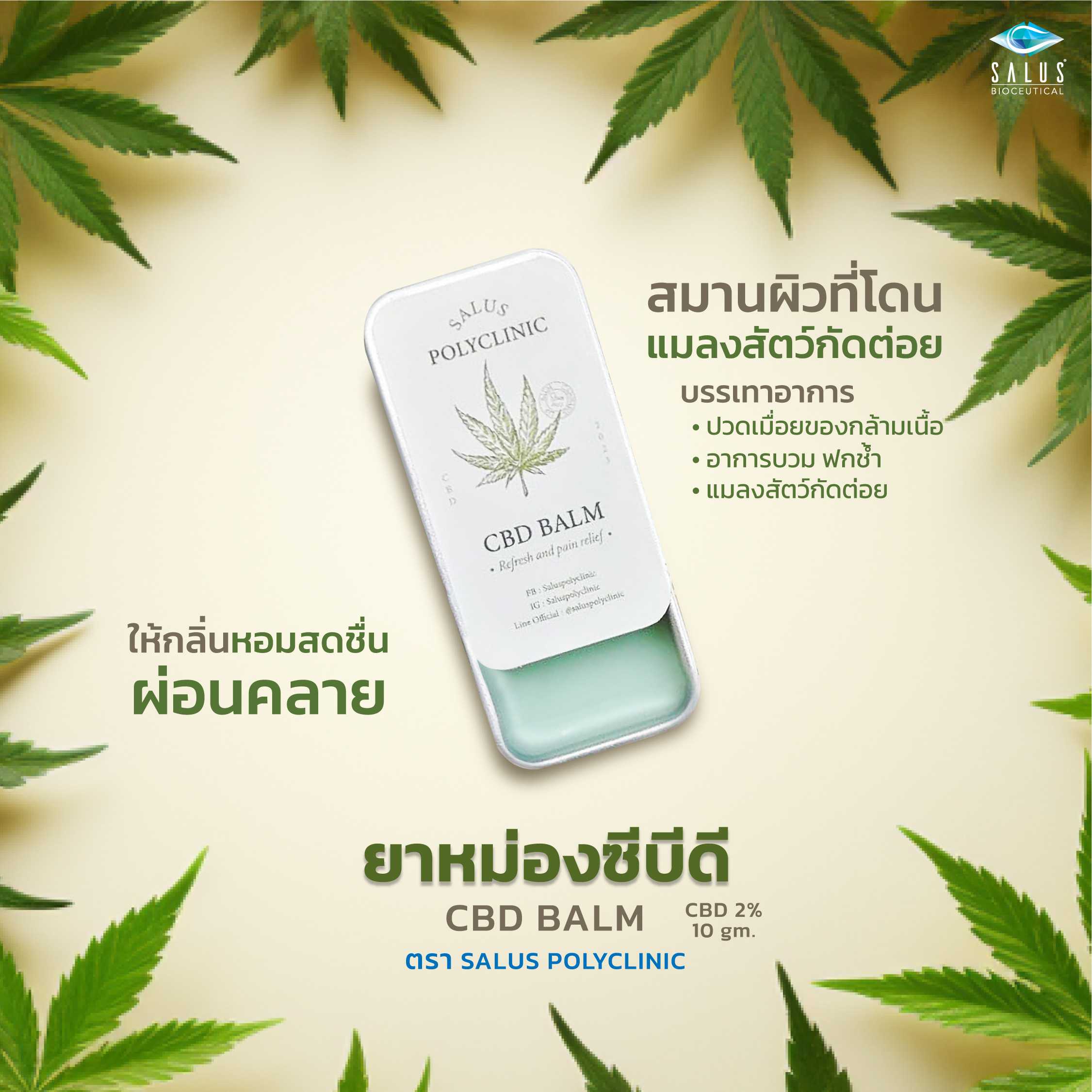 ยาหม่องซีบีดี บรรเทาแมลงสัตว์กัดต่อย 10gm