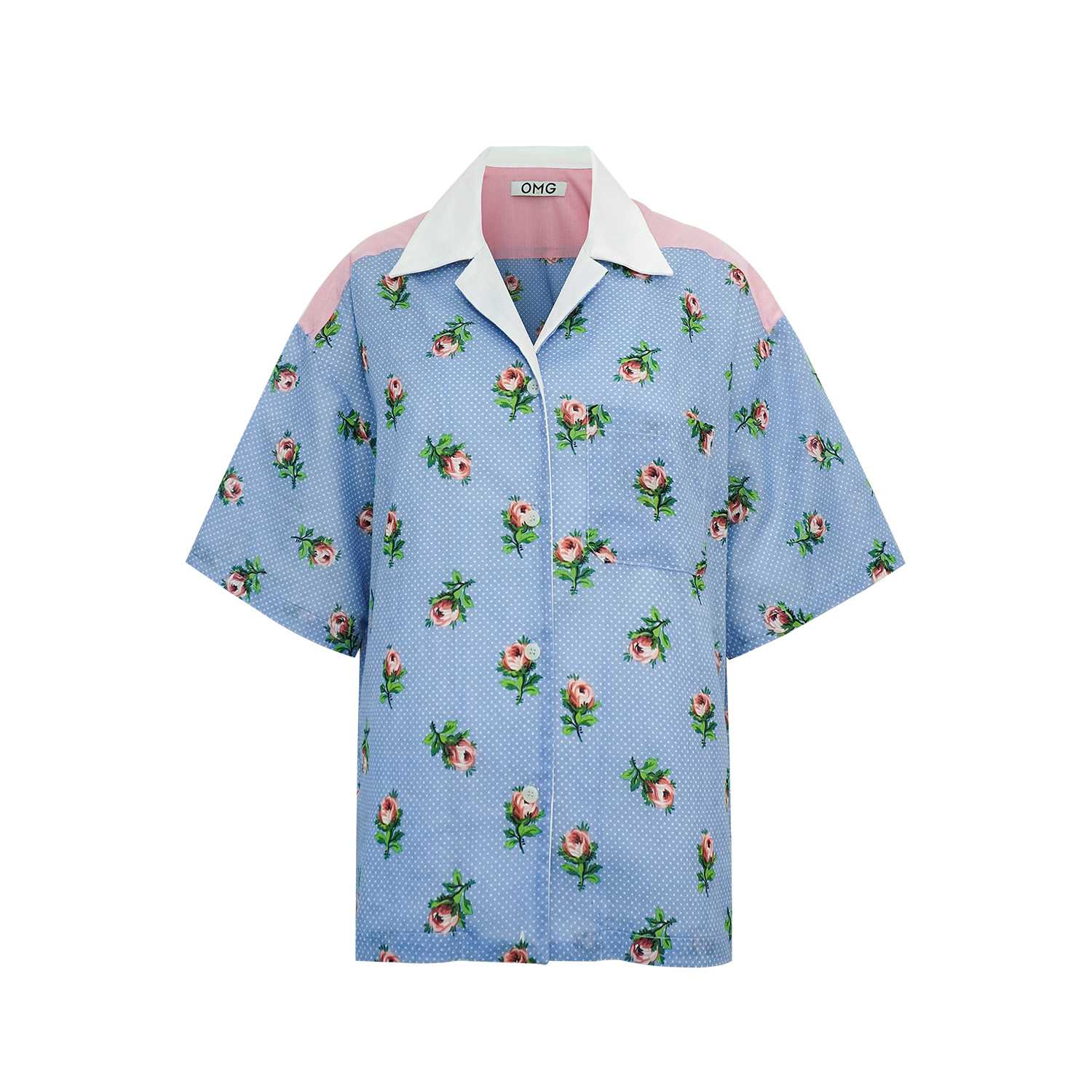 เสื้อเชิ้ตฮาวายแขนสั้น DOTTY BLUE