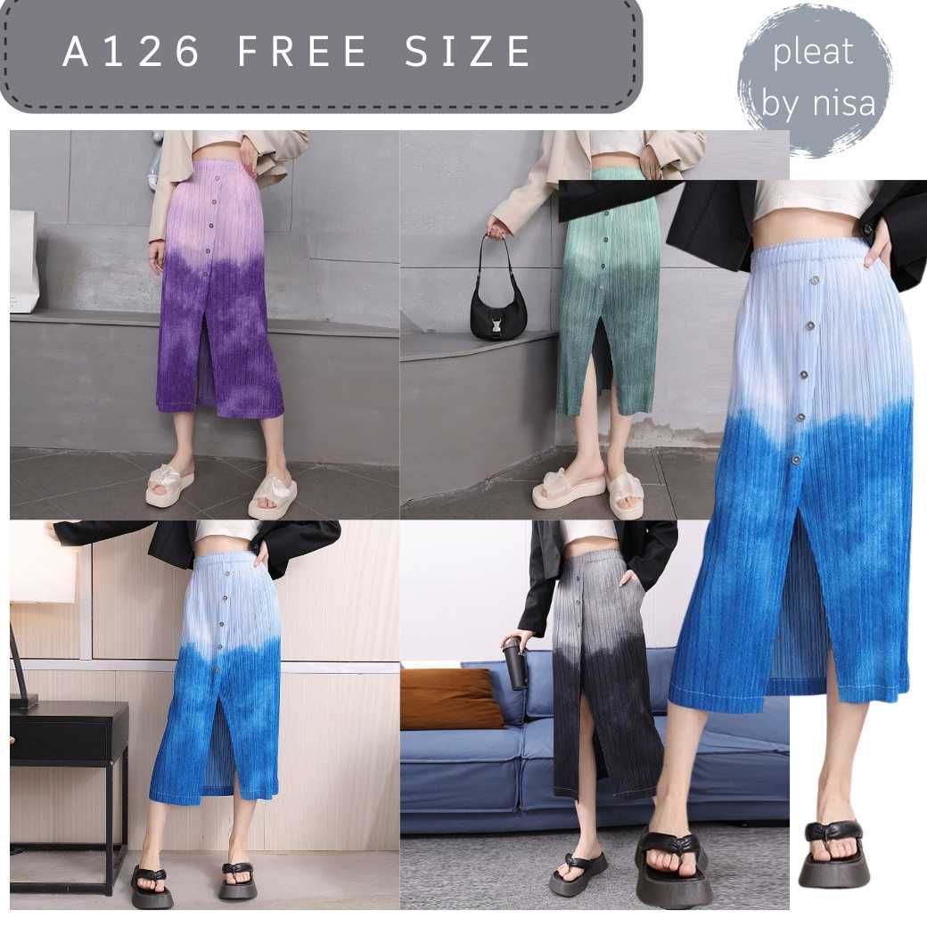  Peatbynisa A126 กระโปรงอัดพลีท เนื้อผ้าPolyester100%