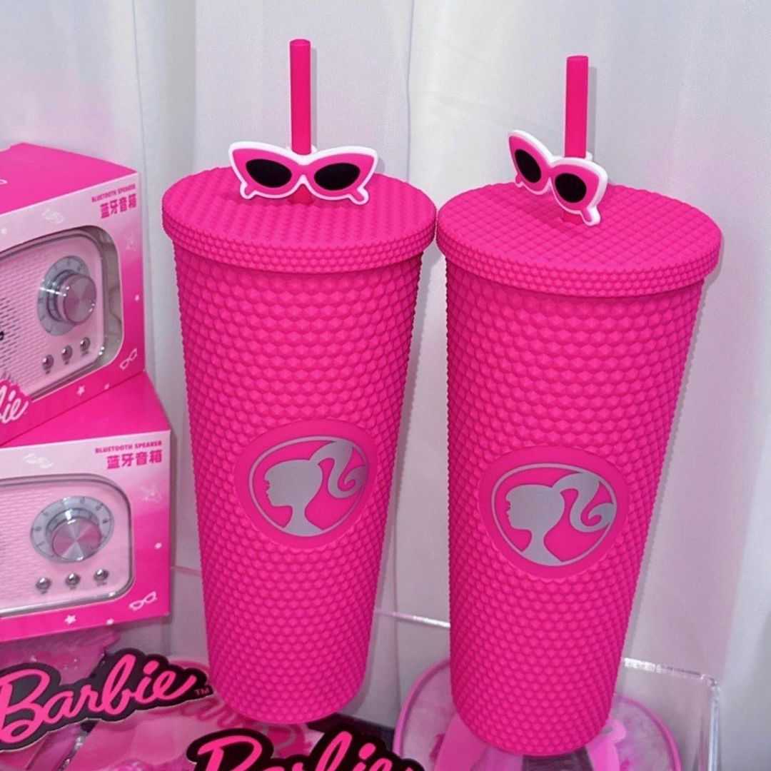 [พร้อมส่ง] แก้วน้ำบาร์บี้ 700 ml ใบใหญ่พร้อมหลอดสุดชิค barbie