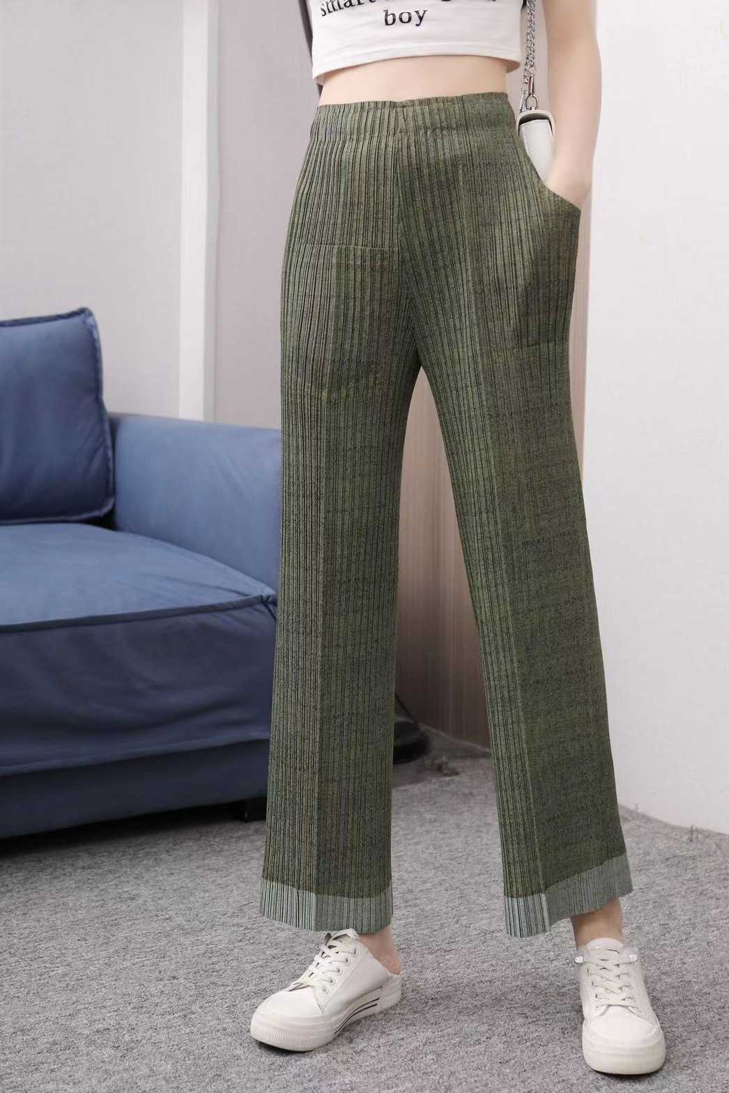  Peatbynisa A114 กางเกงอัดพลีทลายกราฟฟิก เนื้อผ้าPolyester100%
