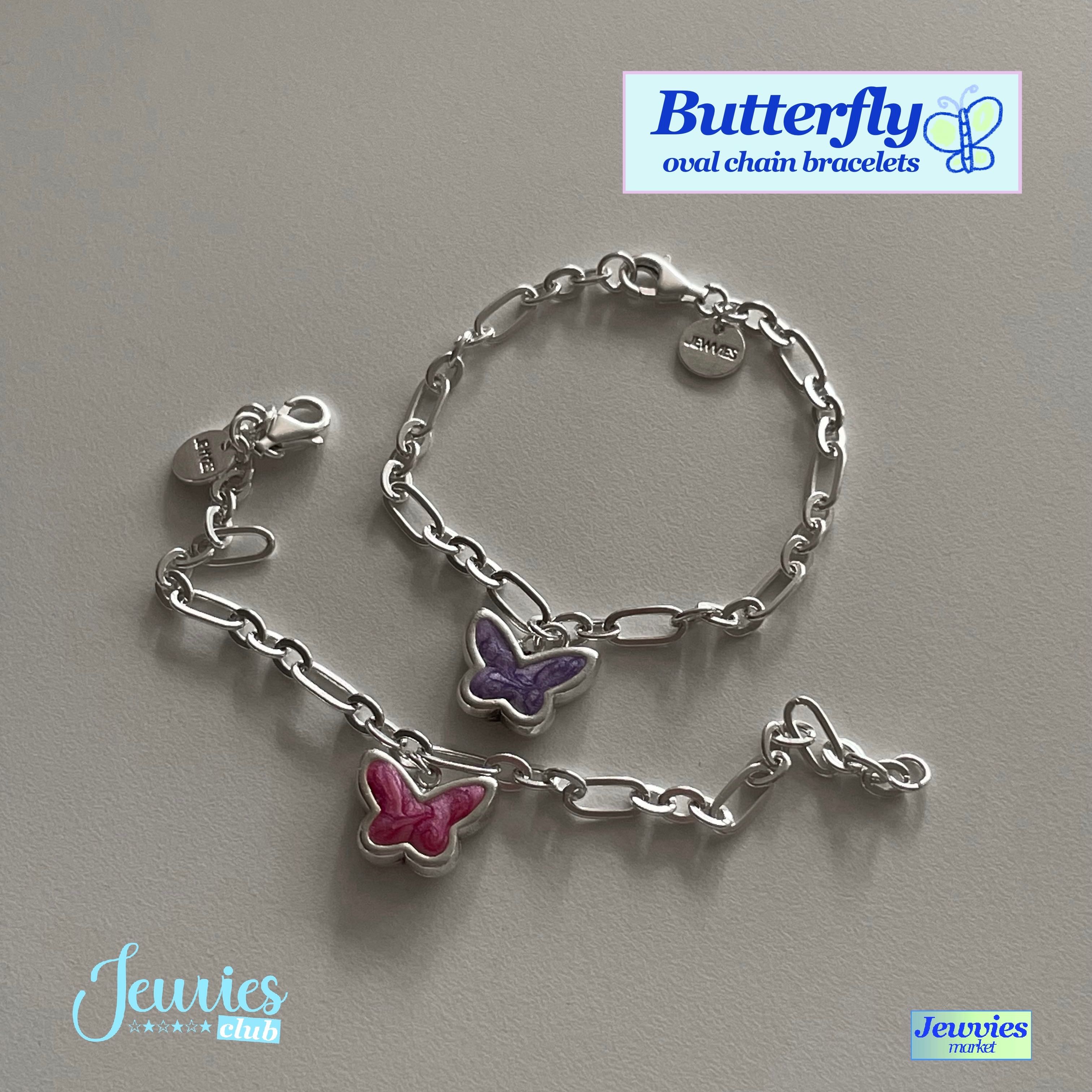 JEWVIES butterfly oval chain bracelets🦋🍇