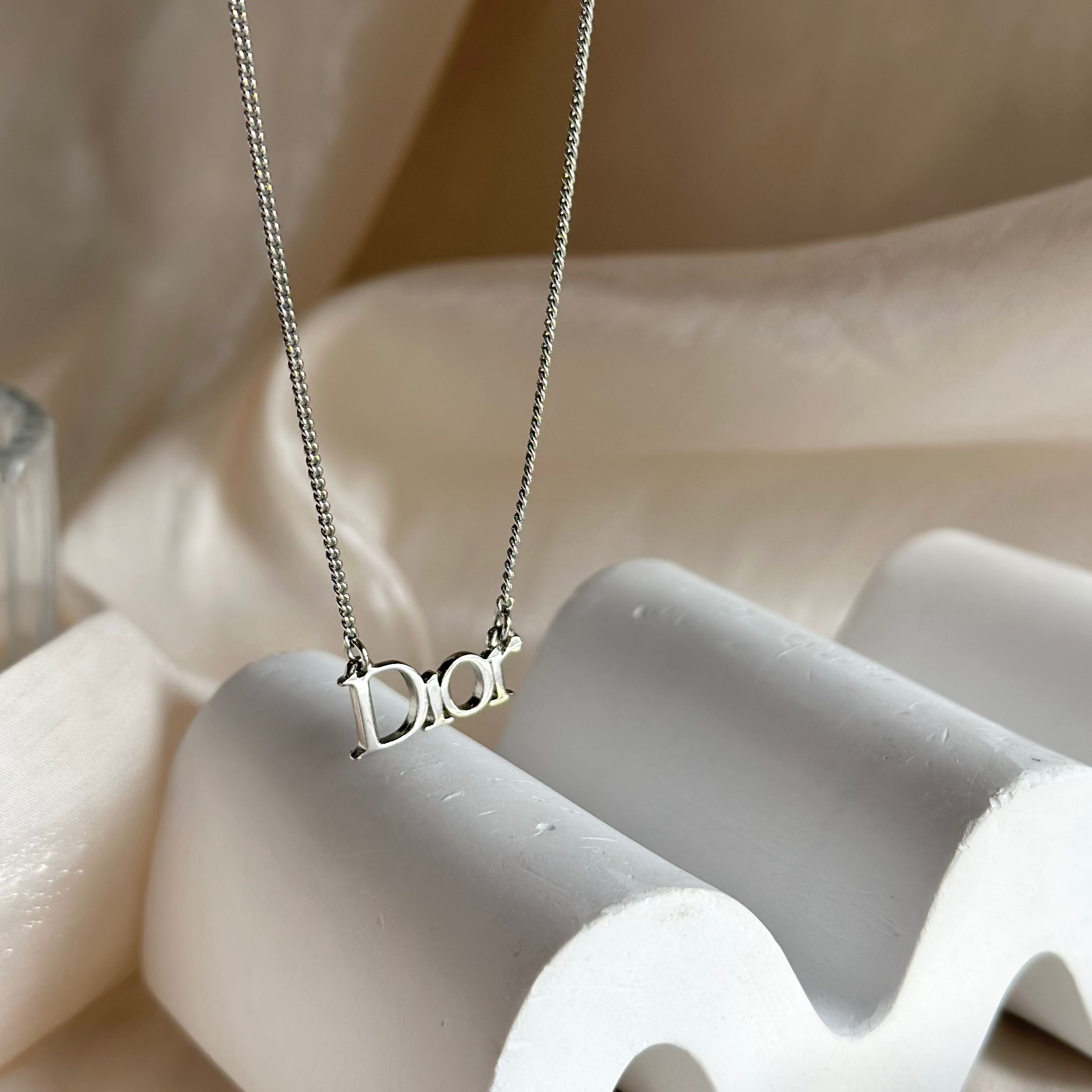 Dior logo spell out necklace