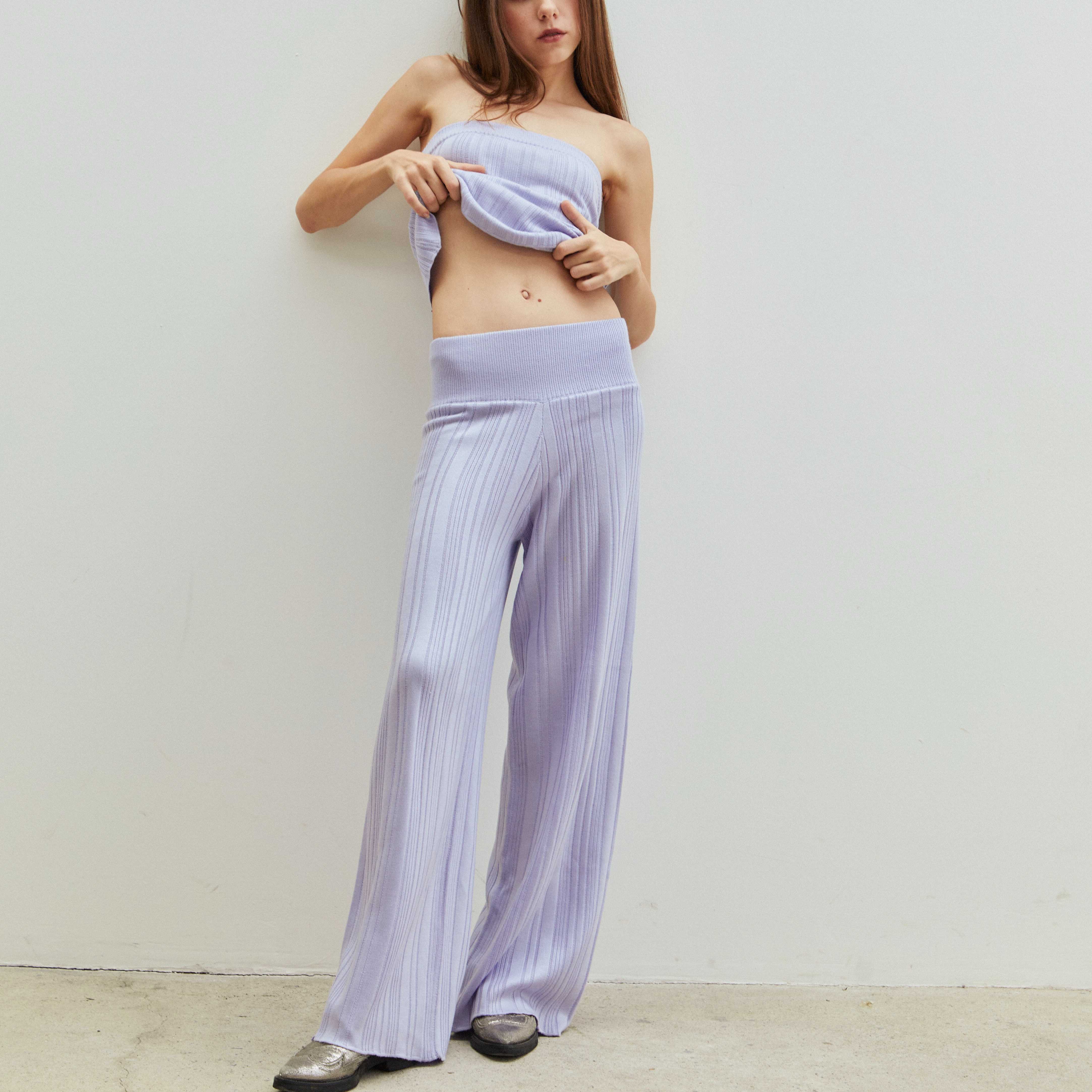 Wide-Leg Trousers in Lavender
