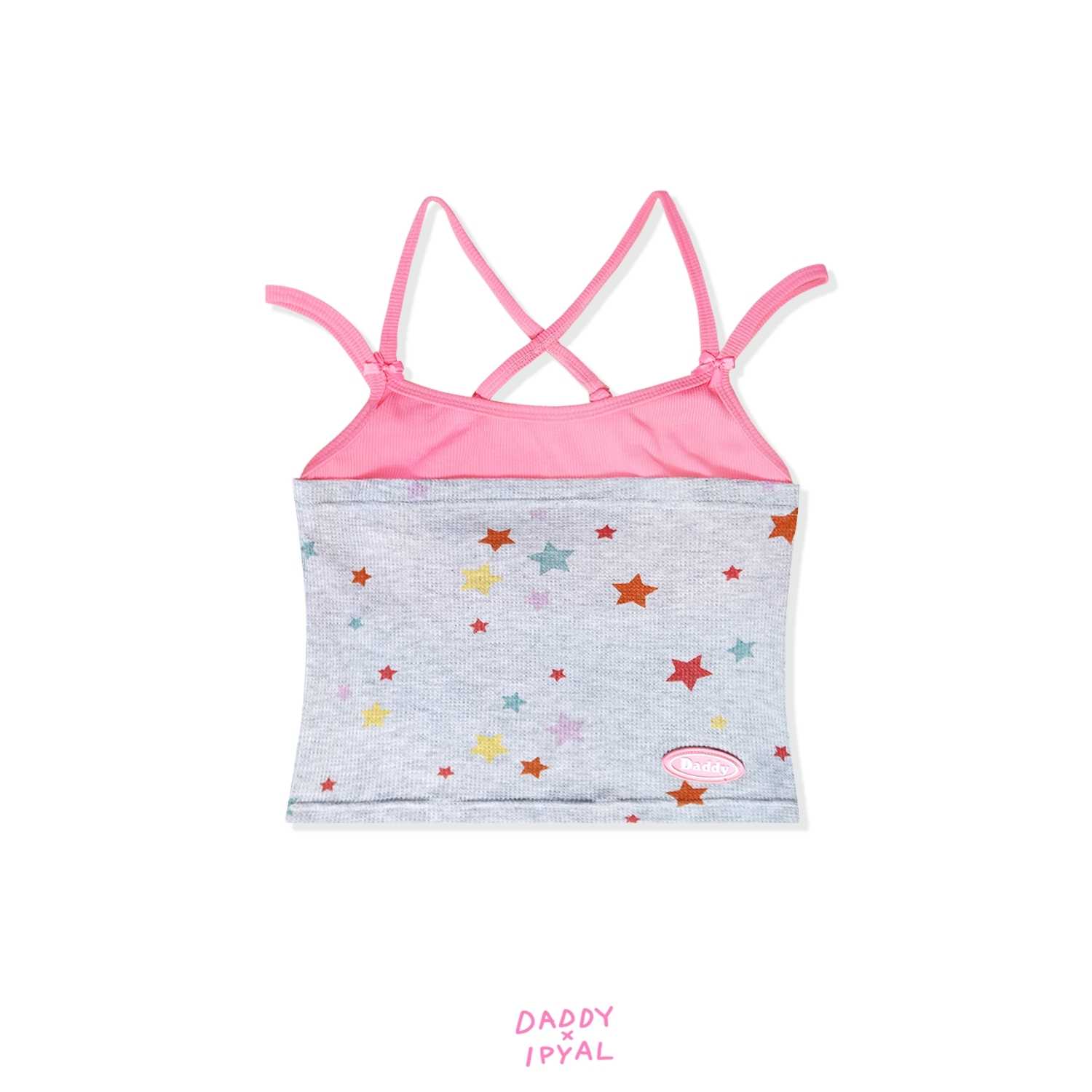 Juliter Tank Top เสื้อครอปท็อปสไตล์ layer ที่ผสมระหว่างความเป็นเกาะอกและสายเดี่ยว เนื้อผ้าเป็นผ้ายืด
