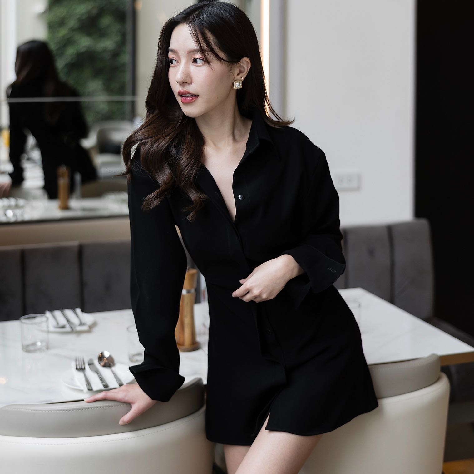 BARBIE Shirt Dress สี Black พร้อมส่ง