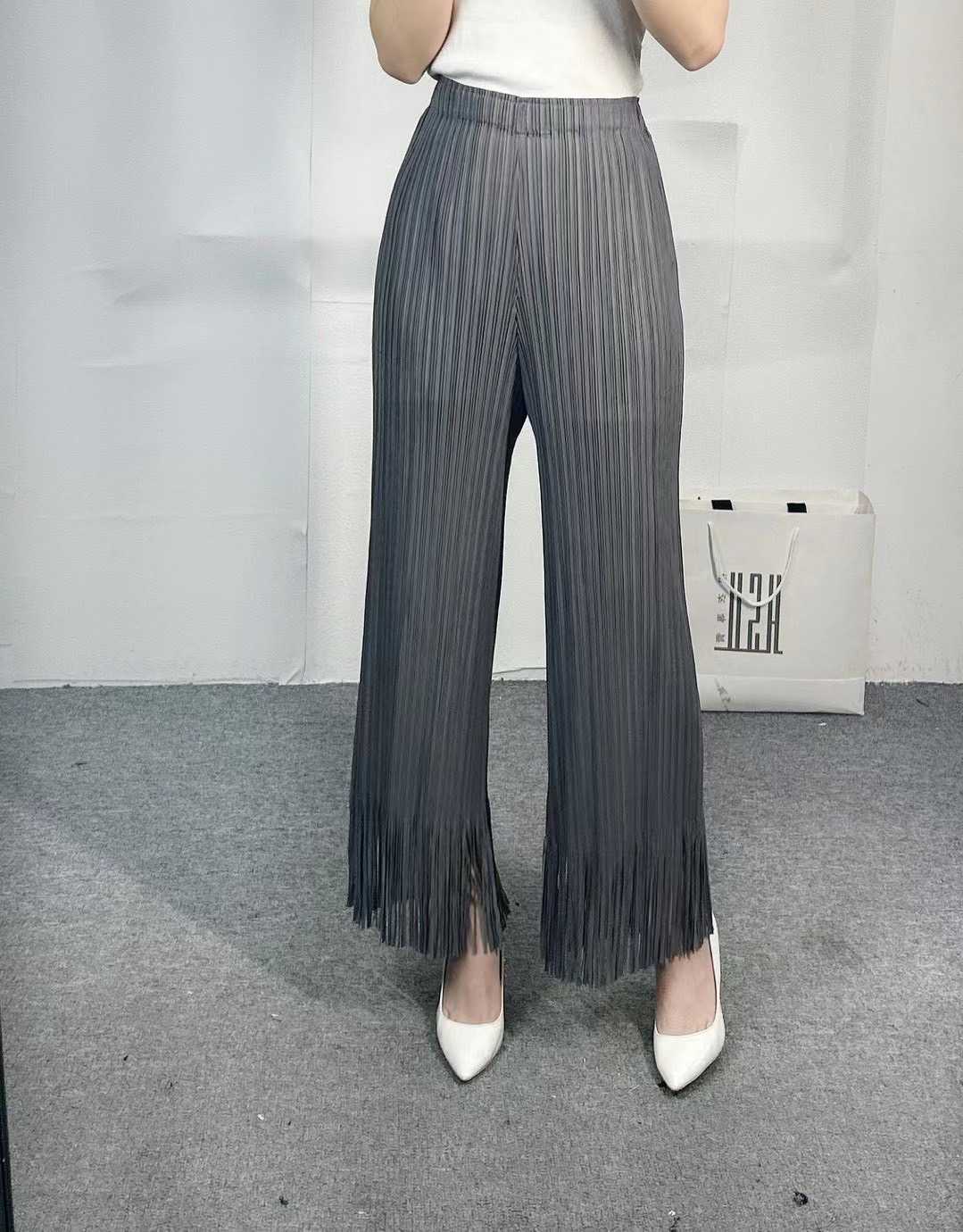  Peatbynisa A129 กางเกงปลายขาพริ้วๆอัดพลีท เนื้อผ้าPolyester100%