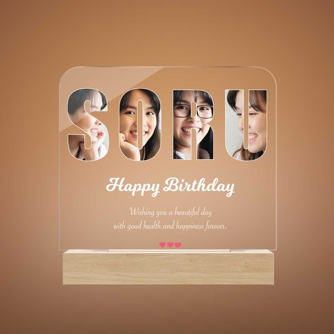 Happylife New collection  โคมไฟอะคริลิคสั่งทำ สกรีนUV ของขวัญวันเกิด ให้แฟน แต่งงาน วันครบรอบ