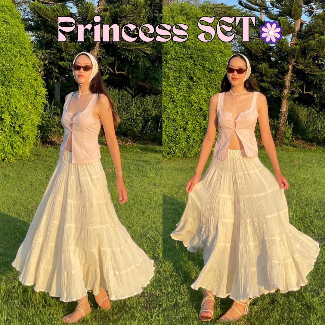(พร้อมส่งค่า ✨) Princess SET ( Spring Linen top + skirt)💖✨