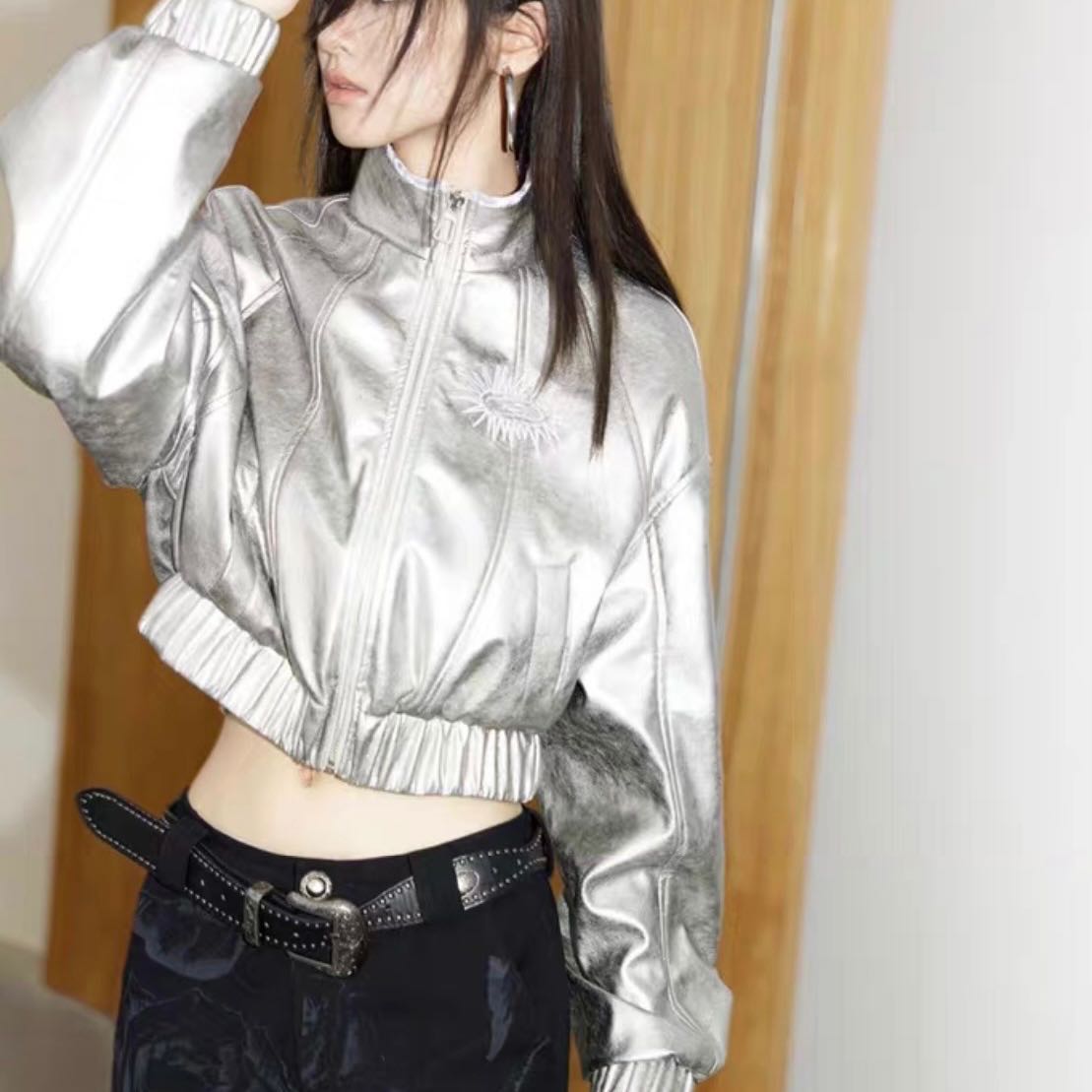 [PRE-ORDER] WESAMELABvelvet silver leather jacket