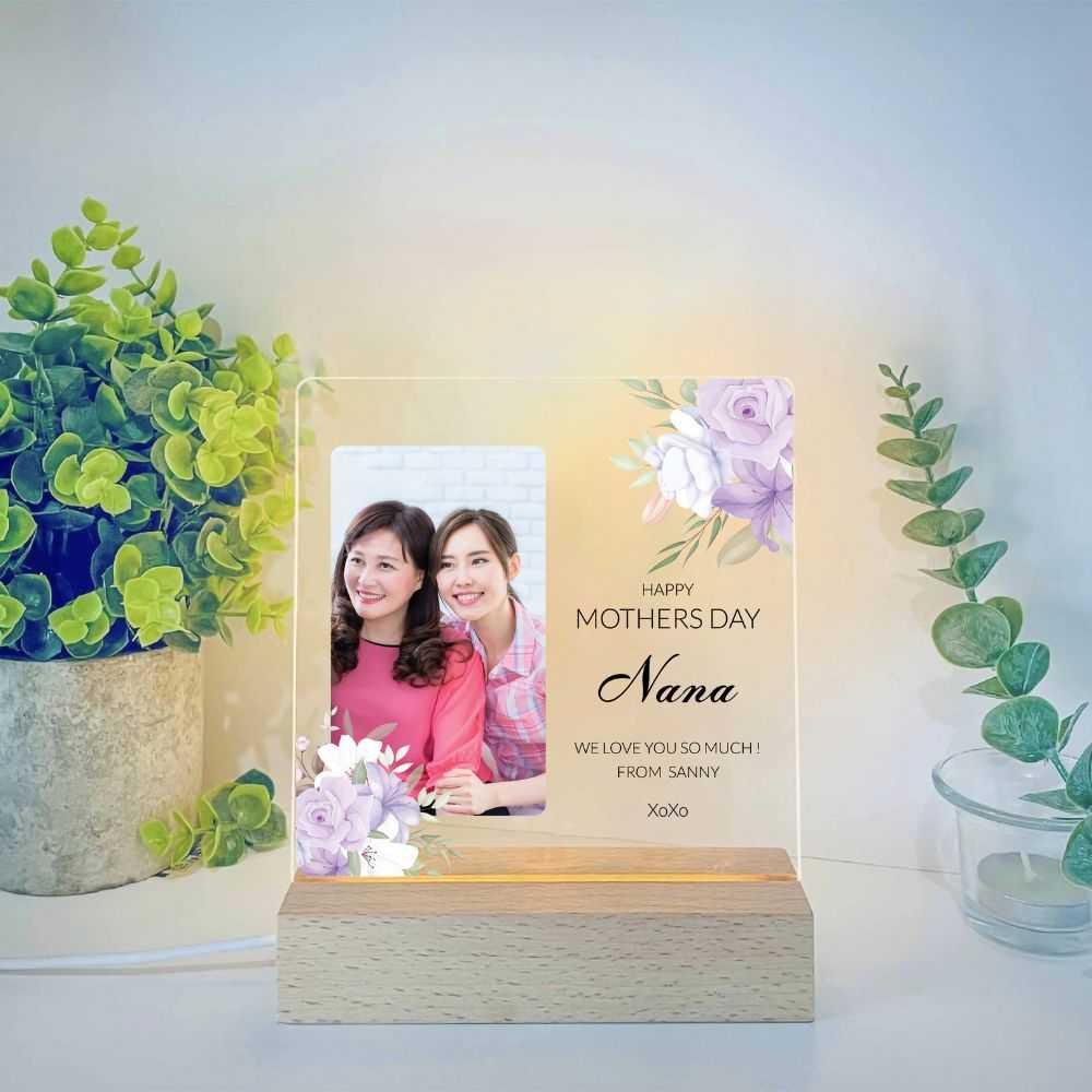 Happylife Day Mom New collection โคมไฟอะคริลิควันแม่สั่งทำ สกรีนUV ของขวัญวันแม่ ของขวัญเทศกาล