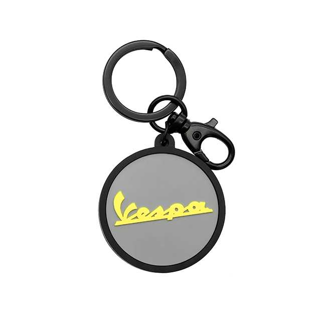 RUBBER KEYCHAIN GREY-YELLOW 