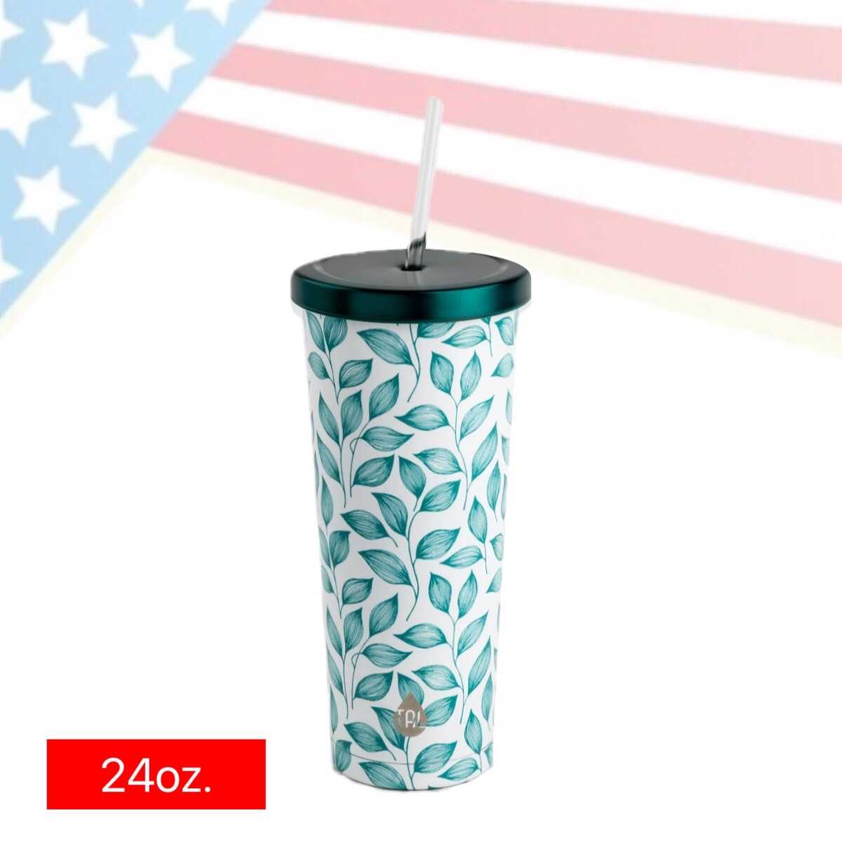 TAL Stainless Steel Coolie Tumbler 24oz Green Leaf