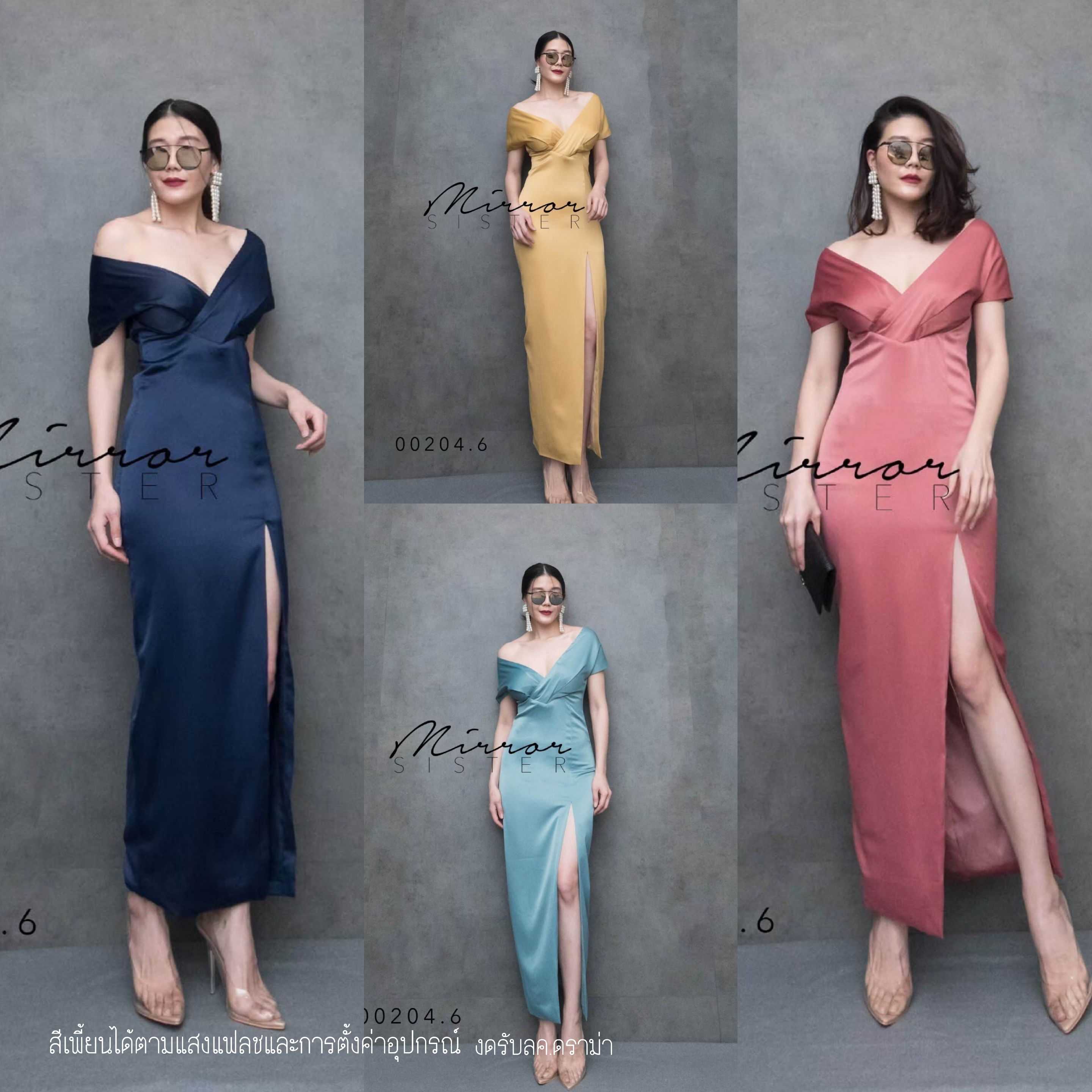 (นางแบบใส่ชุดขาย) FiNaLe oN StagE LuxurY SatiN Maxi​ DreSS สุดแซ่บ สวยเซ็กซีหุ่นดีเป๊ะเว่อ 