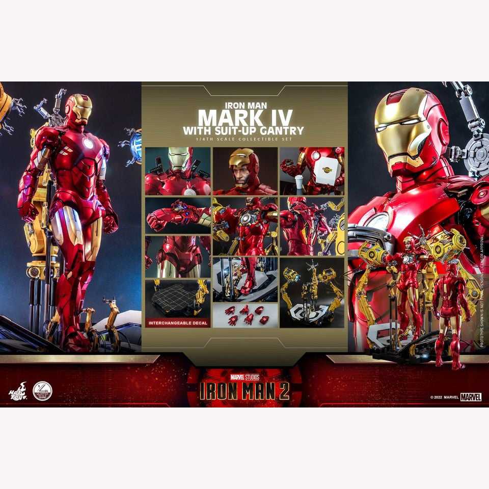 Hot Toys QS021 1/4 Iron Man 2 - Iron Man Mark IV with Suit-Up Gantry (KU) --- Display ของครบ ---