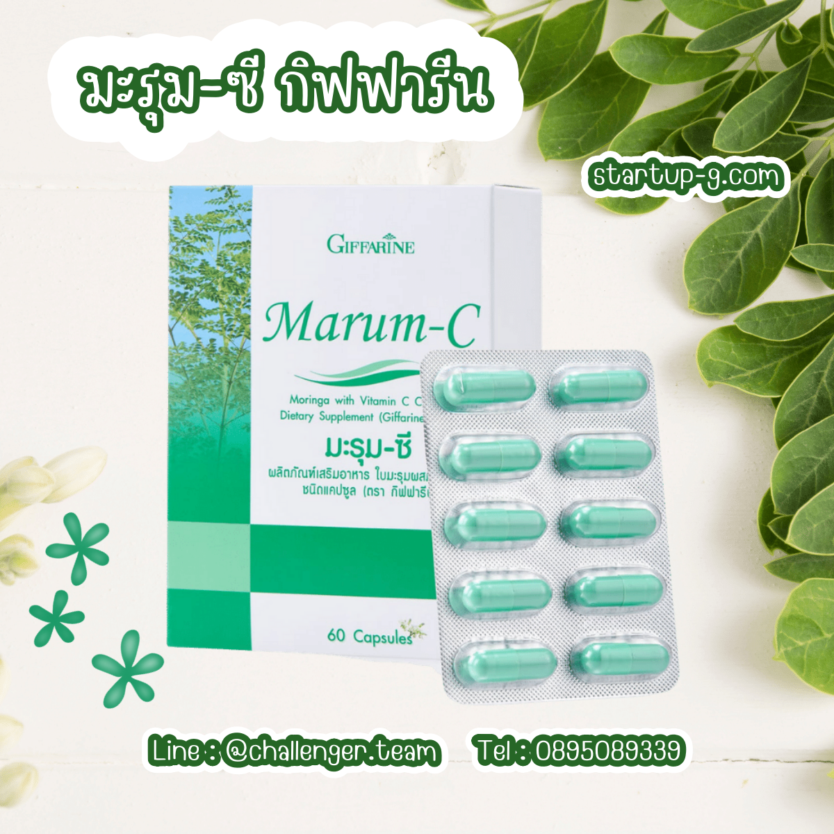 🌿 มะรุม-ซี 🌿 ผลิตภัณฑ์เสริมอาหารใบมะรุมผสมวิตามินซี ชนิดแคปซูล กิฟฟารีน Giffarine