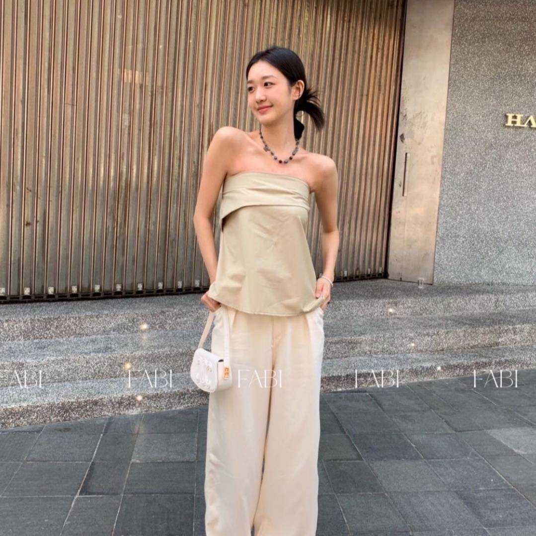FOLDED COTTON FLARED TUBE TOPS