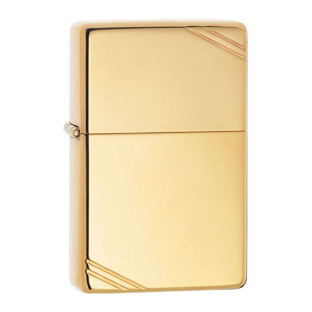 Zippo ไฟแช็กรุ่น 270 Vintage with Slashes High Polish Brass