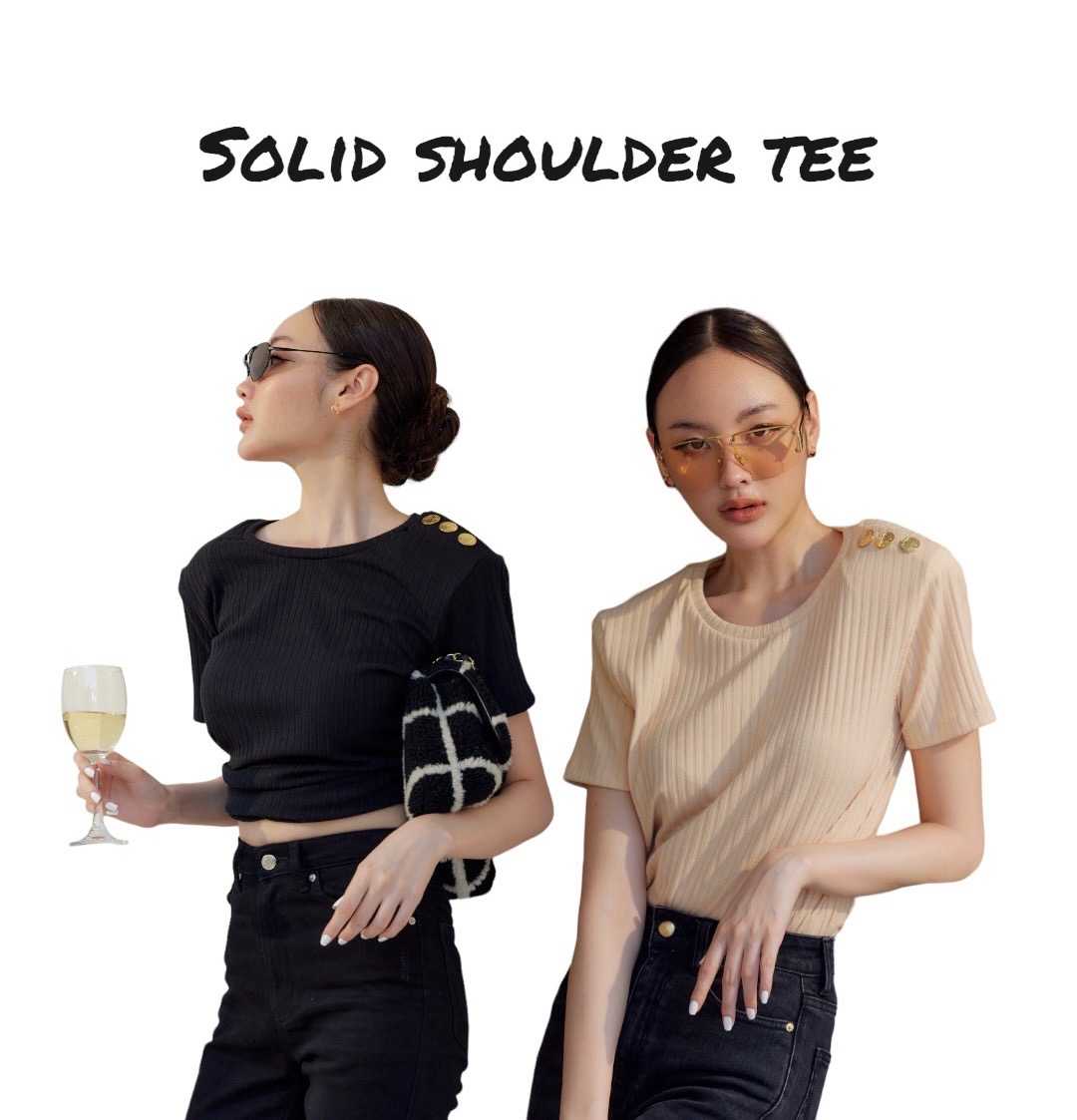 Solid shoulder tee - B09