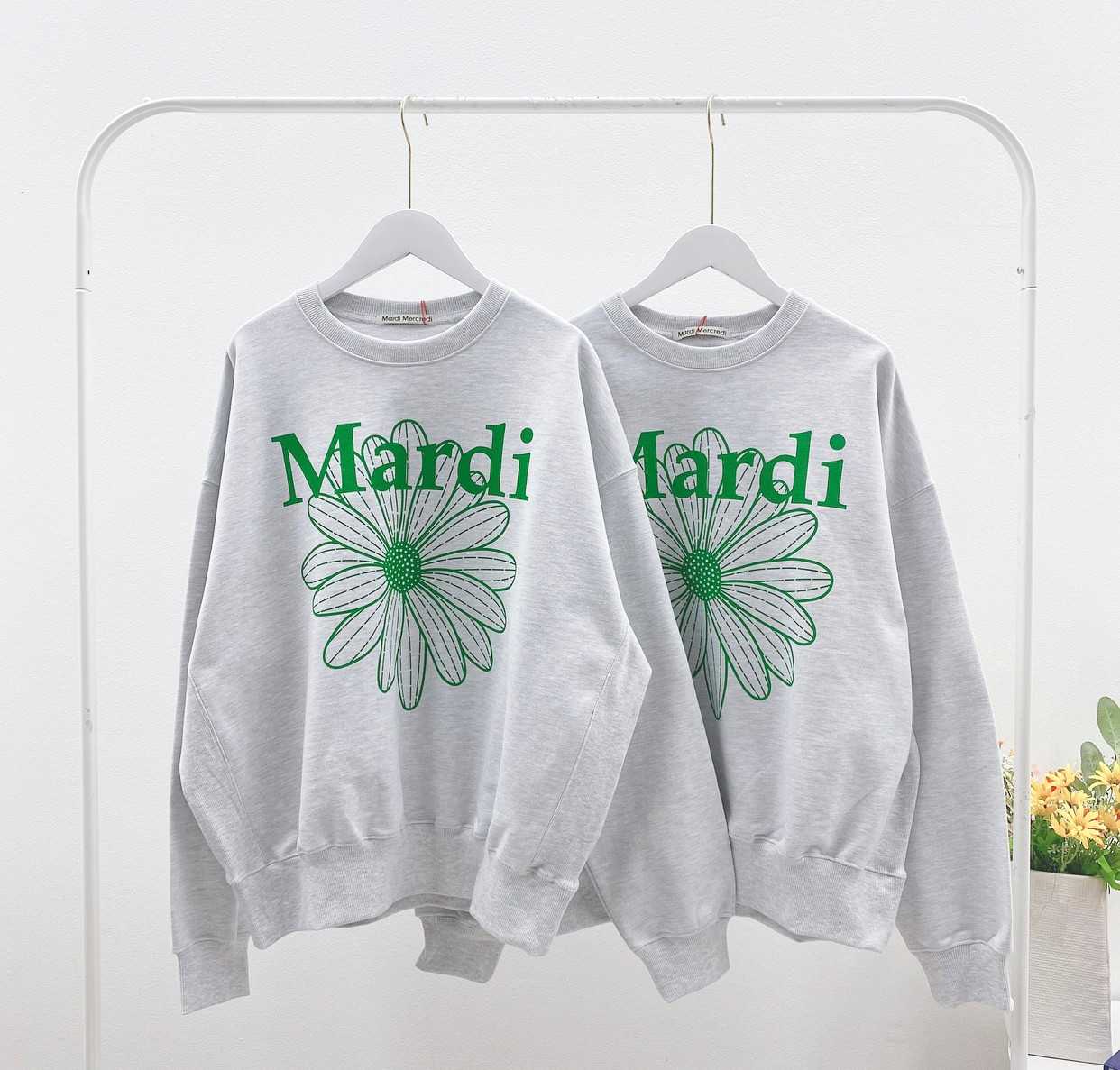 Mardi Flower Sweatshirt Heather Green