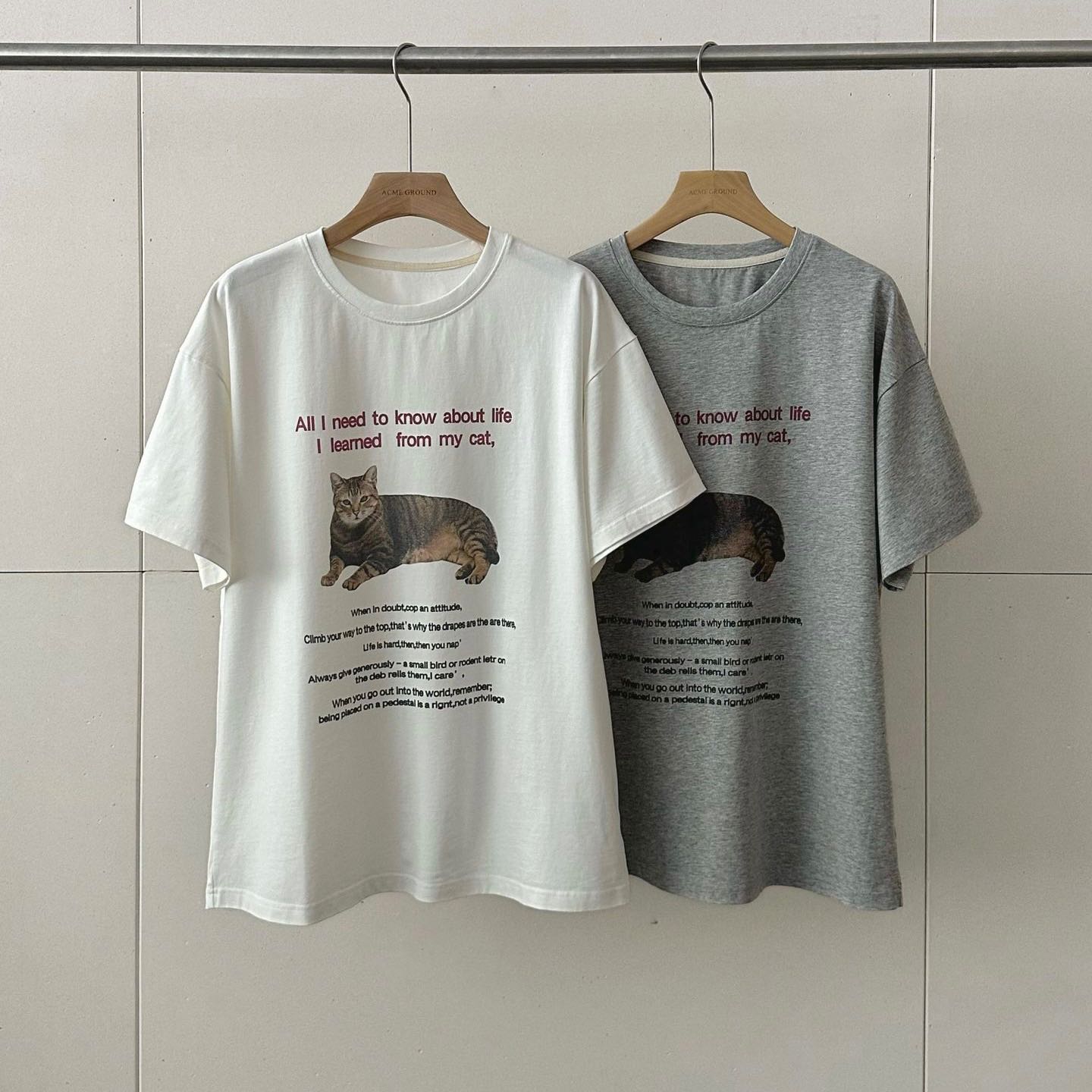 New พร้อมส่ง Learned from my cat tee