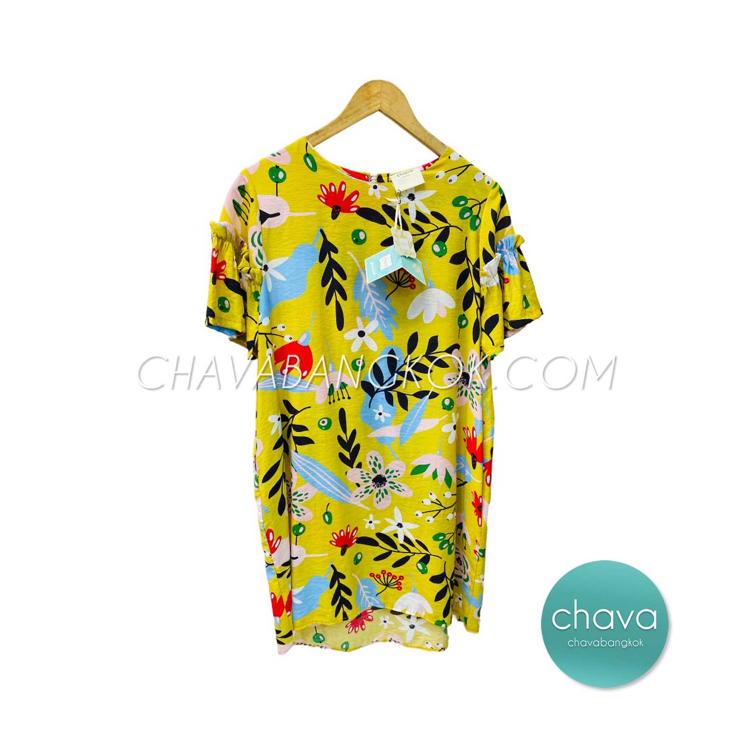 เสื้อ Mini Dress (สีเหลือง)