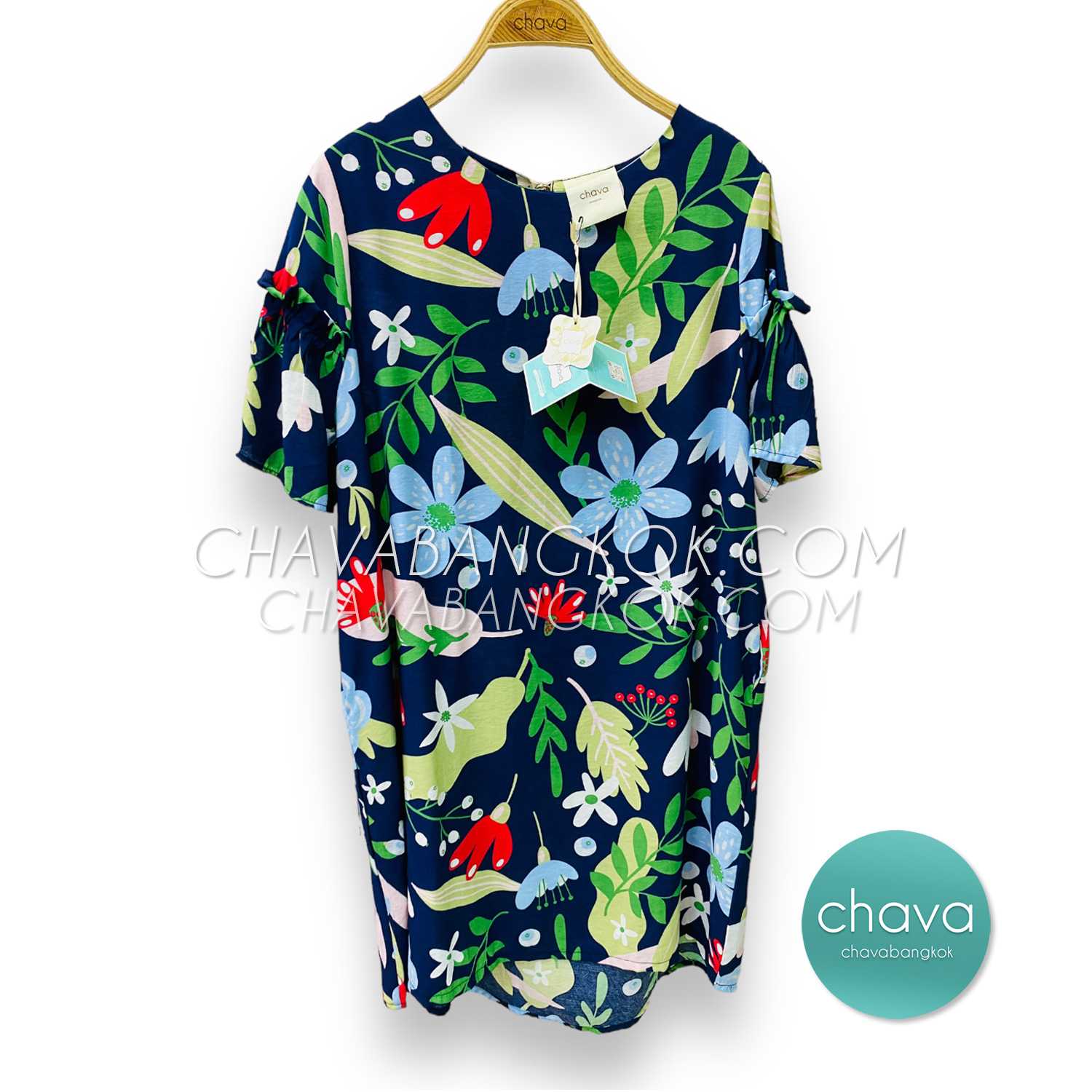 เสื้อ Mini Dress (สีน้ำเงิน Navy Blue)