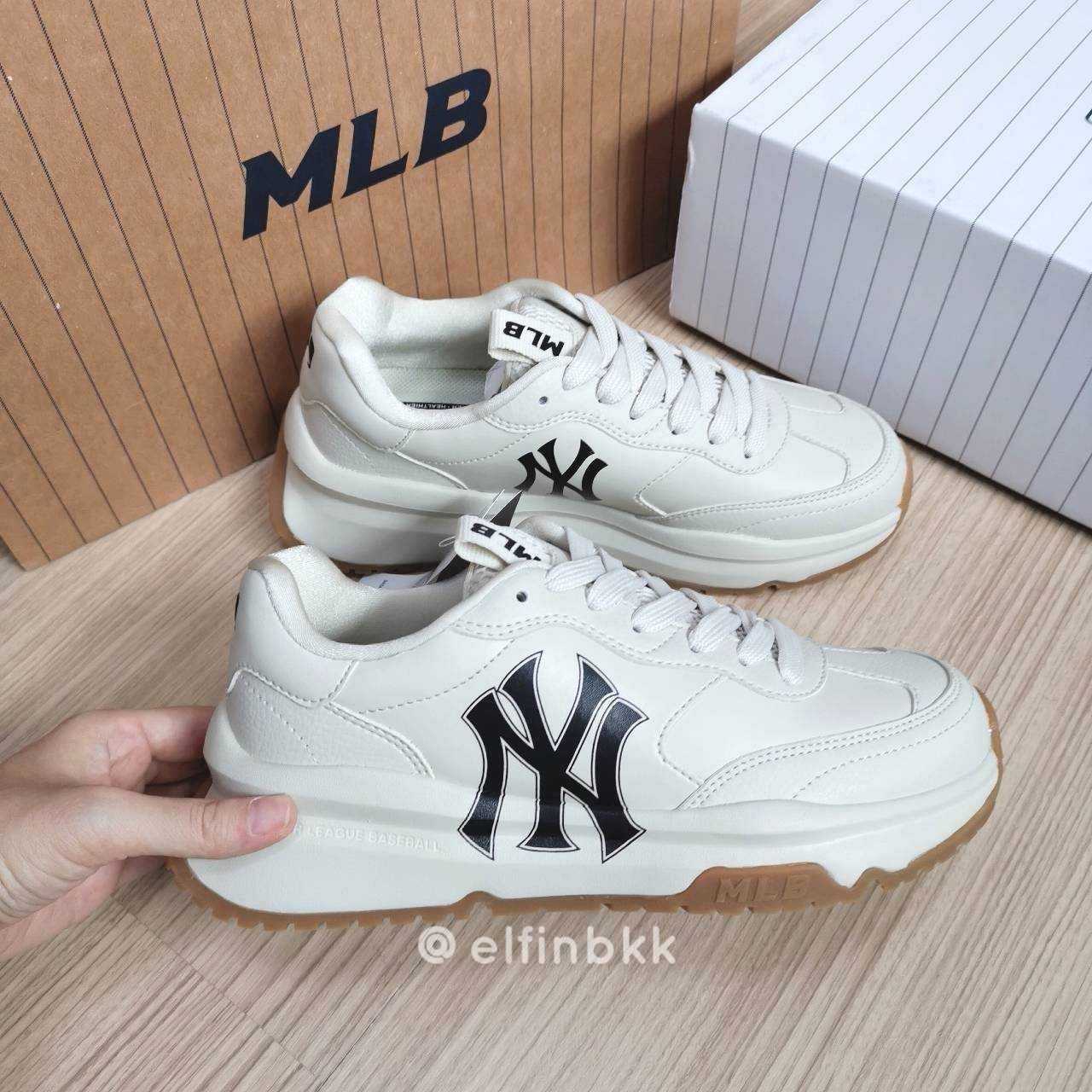 Sale🔥🔥MLB Chunky Runner Basic รองเท้า สีขาว สีครีม