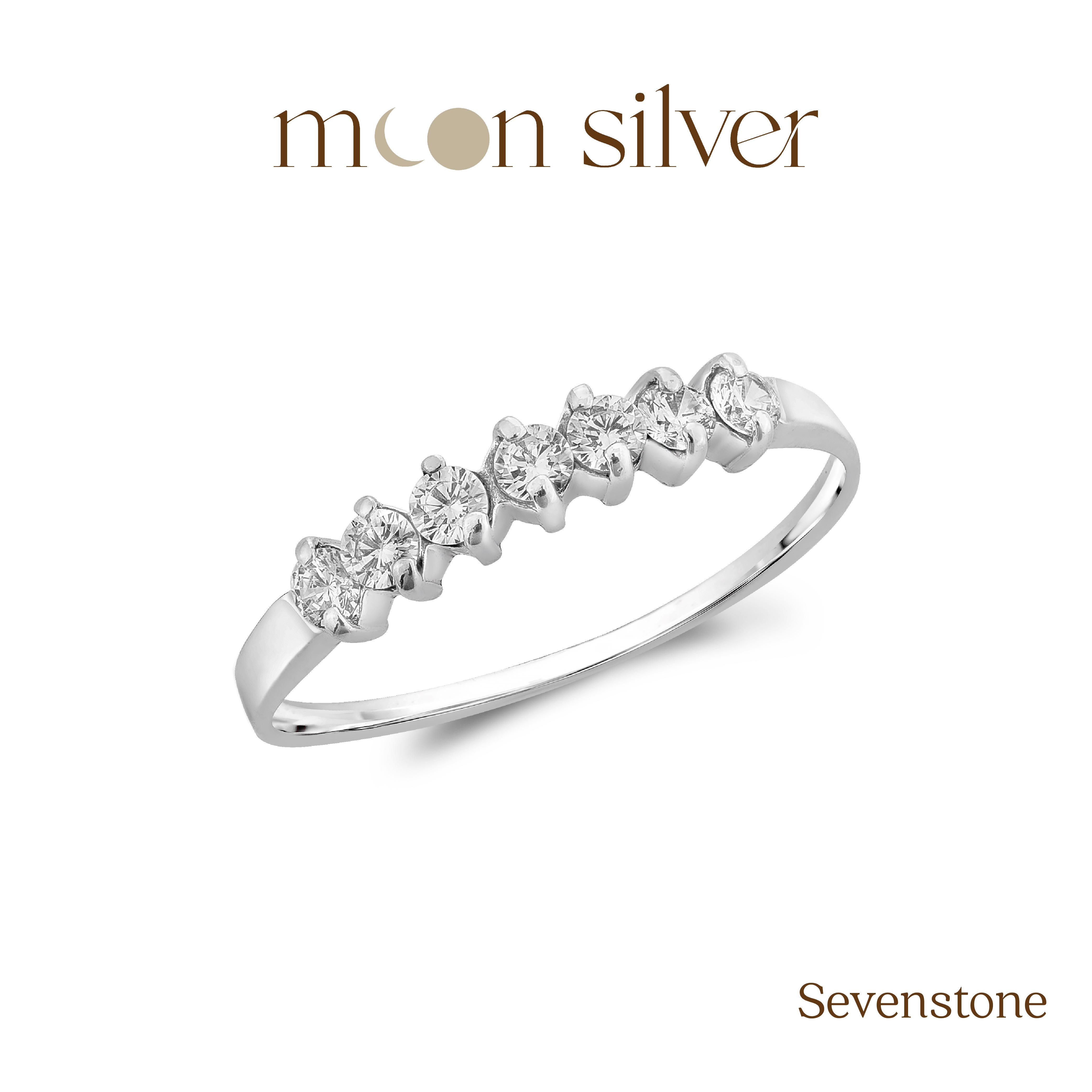 Sevenstone Ring / 925 Pure Sterling Silver