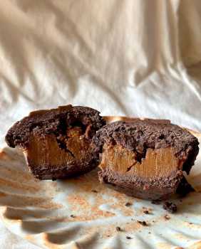 Cupforfit - เค้กกล้วยหอม choco ไส้ชาไทย