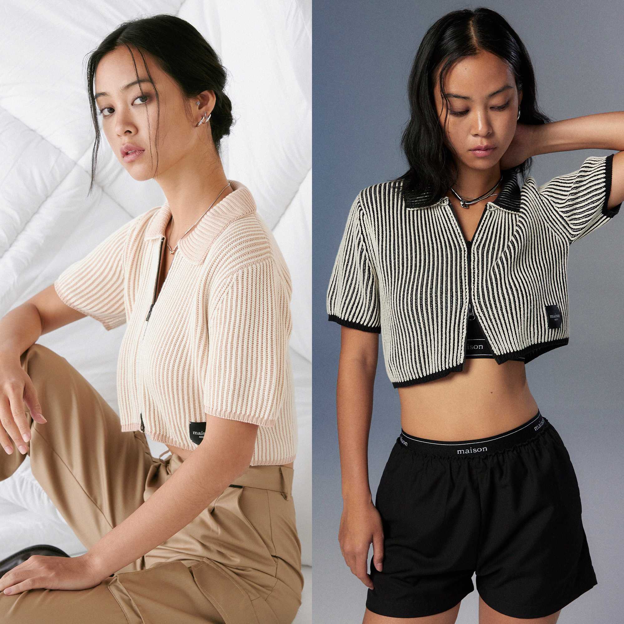 maison KEEPS | Rays Knitted Polo | เสื้อไหมพรมครอป | Limited ไม่ผลิตเพิ่ม