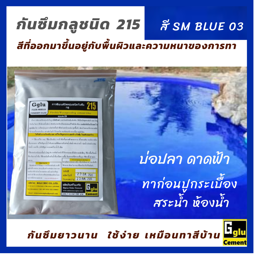 กาวซีเมนต์กันซึม กลู(Gglu)ชนิด 215 สีฟ้า SM BLUE 03