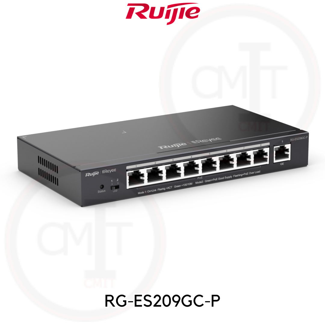 RG-ES209GC-P, สวิตช์ PoE จัดการคลาวด์อัจฉริยะ Gigabit 9 พอร์ต ruijie ของแท้ พร้อมส่ง