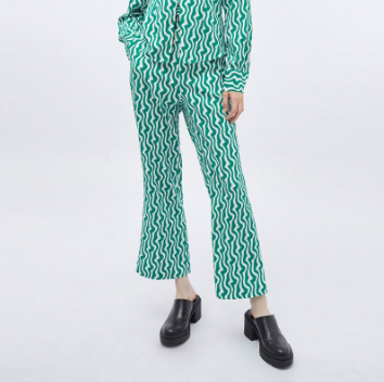 กางเกงขากว้างลายแอ็บสแตรก | Abstract Animal Print Wide Leg Trousers | 06097
