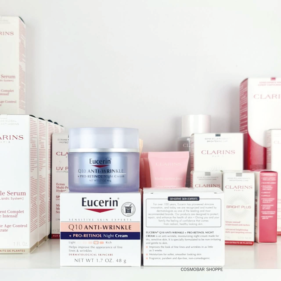 [ลดริ้วรอย] Eucerin - Q10 Anti-Wrinkle + Pro-Retinol Night Cream 48g.