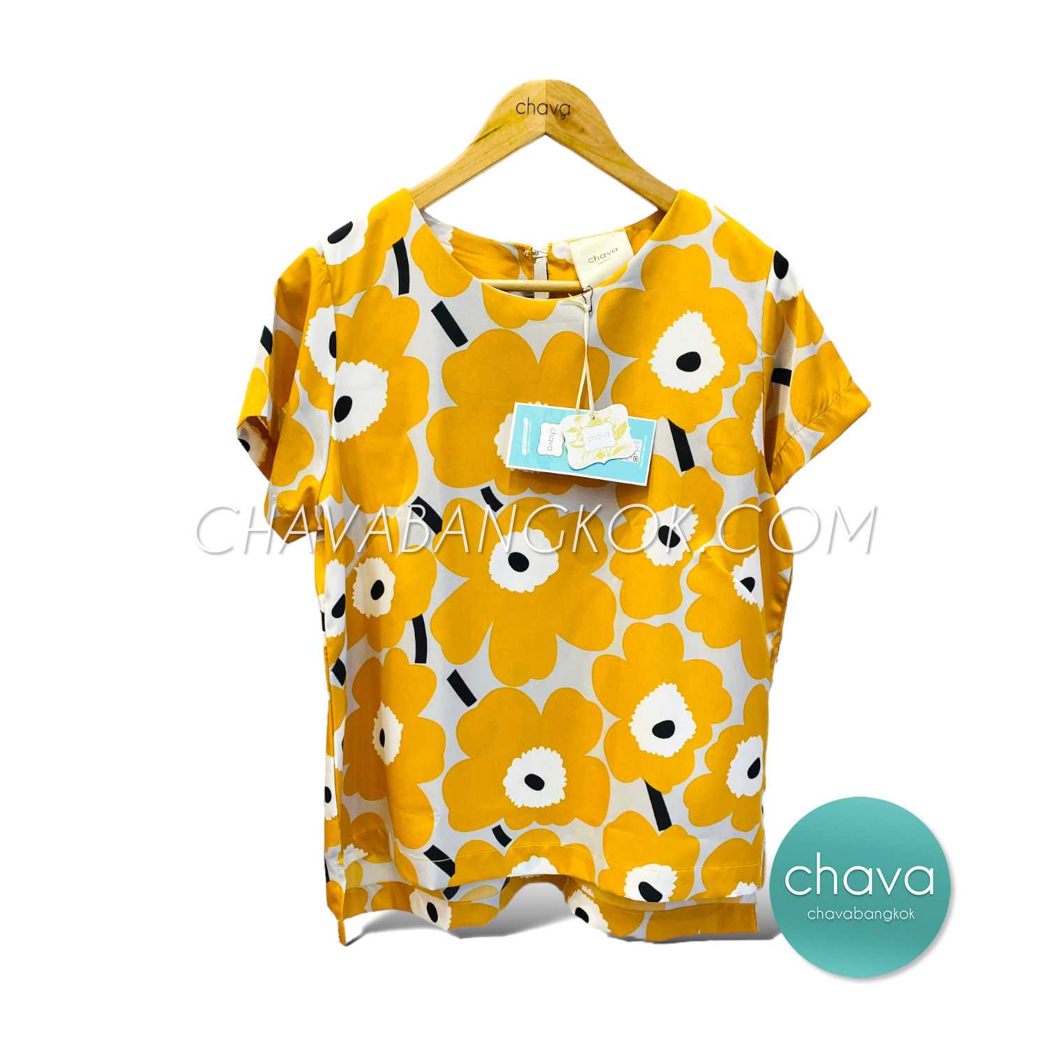 เสื้อ Top / BLOUSE (สีเหลือง) ลายดอกไม้ 3 สี