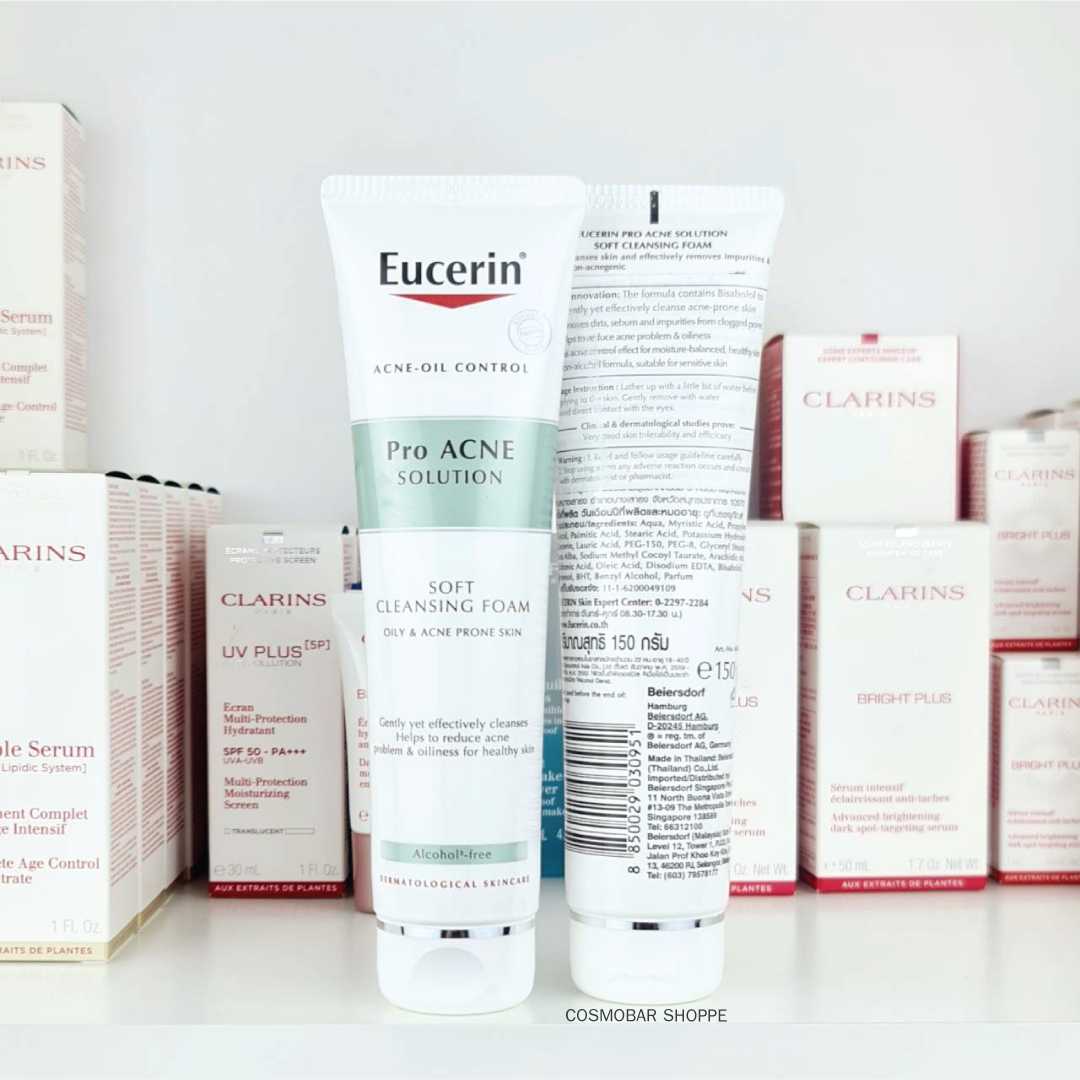 [ป้ายเคาน์เตอร์ไทย] โฟมล้างหน้าผิวมัน Eucerin - Pro Acne Solution Soft Cleansing Foam 150g.