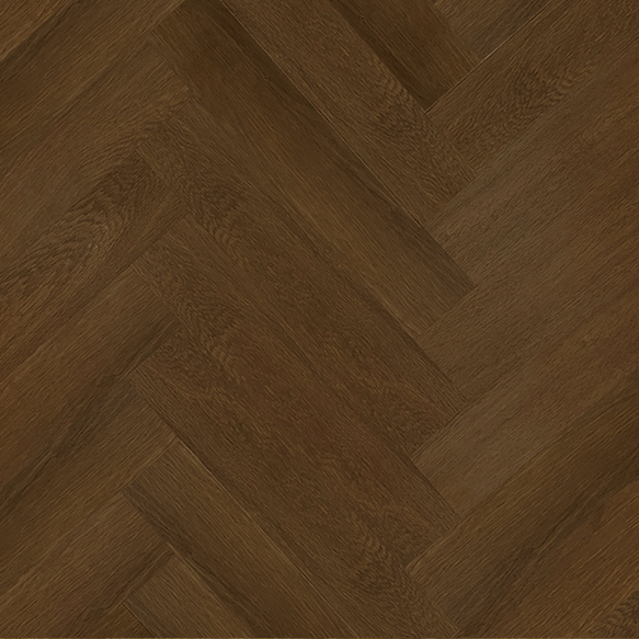 พื้น SPC คลิ๊กล็อค 5.3 มม.| HR5304 สีน้ำตาลเข้ม HAZELNUT | ลายไม้ รุ่นปูก้างปลา | DECORFlooring