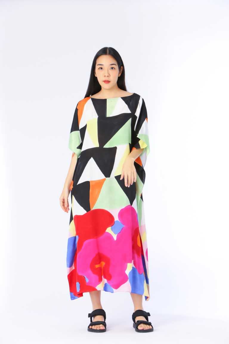 (Pre-oeder) Kaftan Cotton Silk Hand Paint คาฟทานคอตต้อนซิลล์แฮนด์เพ้นท์