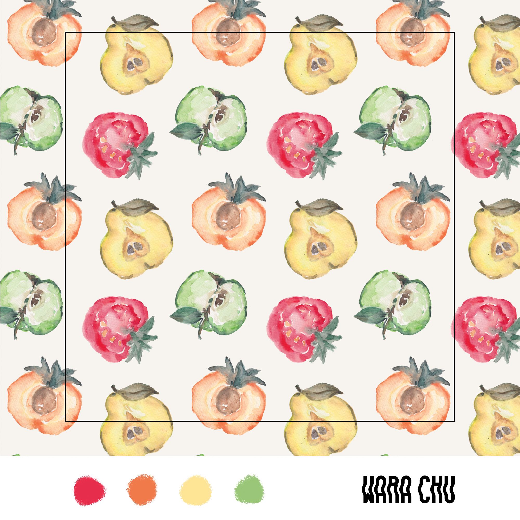 0035  ไฟล์ลายผ้าลาย big mix fruit ลายต่อเนื่อง repeat pattern