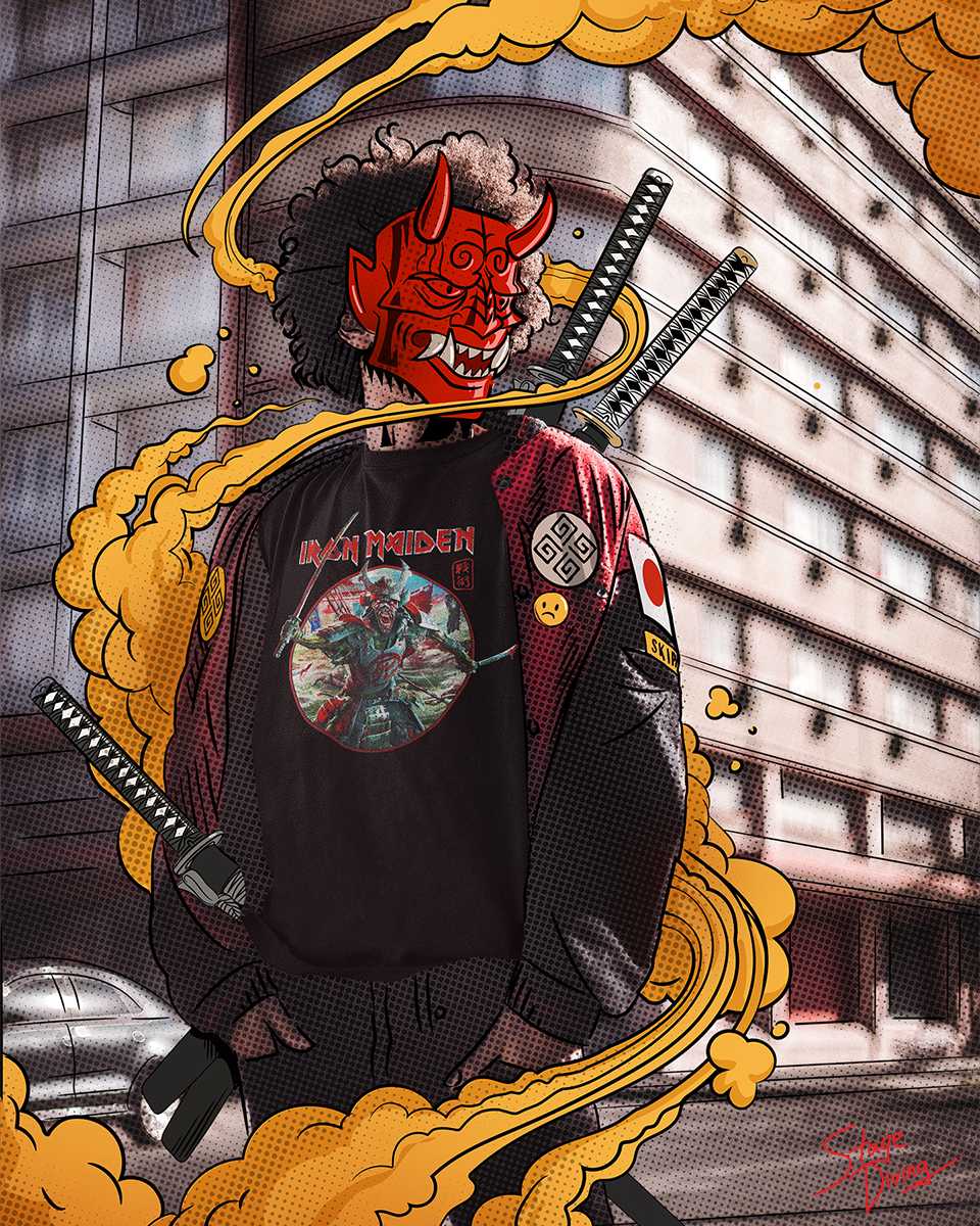 IRON MAIDEN MEN’S TEE : SENJUTSU EDDIE WARRIOR CIRCLE