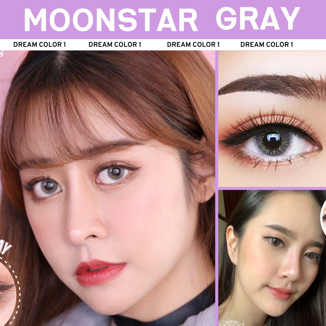 คอนแทคเลนส์ บิ๊กอาย Dreamcolor1 รุ่น Moon Star Gray พร้อมส่ง สายตาสั้น