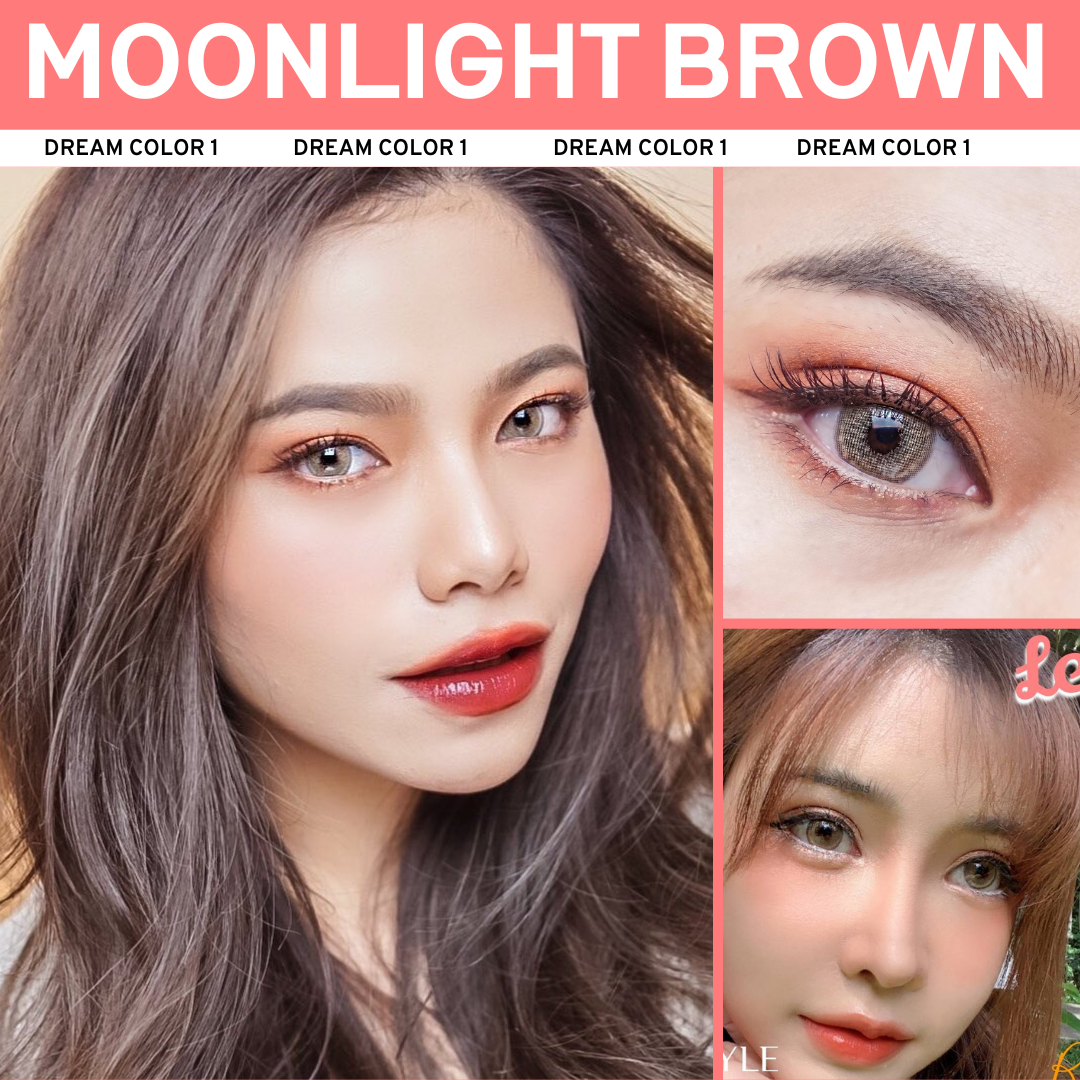 คอนแทคเลนส์ บิ๊กอาย Dreamcolor1 รุ่น Moon Light Gray/Brown พร้อมส่ง สายตาปกติ/สายตาสั้น
