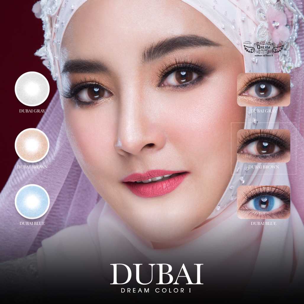คอนแทคเลนส์ บิ๊กอาย Dreamcolor1 รุ่น Dubai Gray/Brown พร้อมส่ง สายตาปกติ / สายตาสั้น