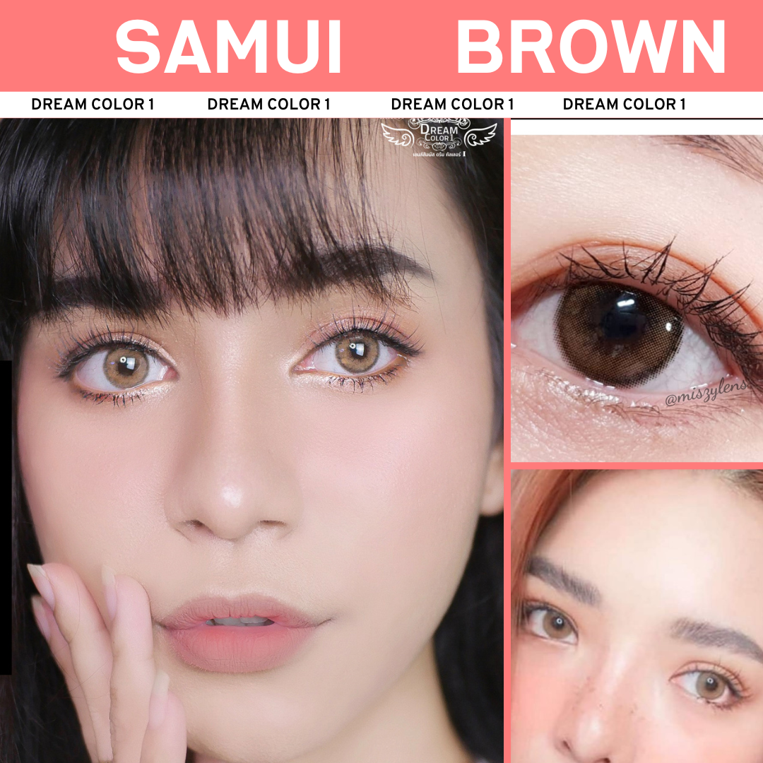 คอนแทคเลนส์ บิ๊กอาย Dreamcolor1 รุ่น Samui Gray/Brown พร้อมส่ง สายตาปกติ / สายตาสั้น