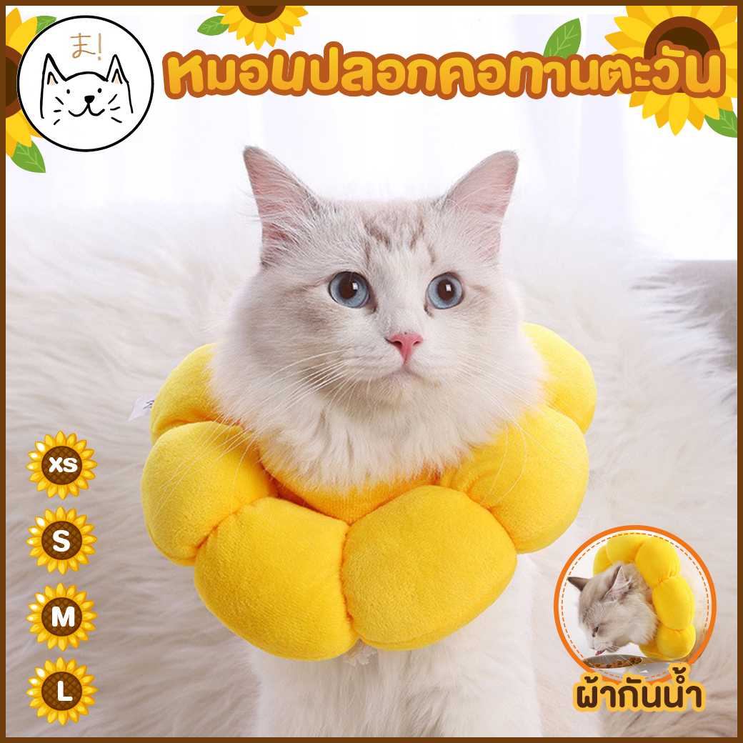 KUMA まหมอนปลอกคอ ทานตะวัน ผ้ากันน้ำ หมอนกันเลีย กันกัด